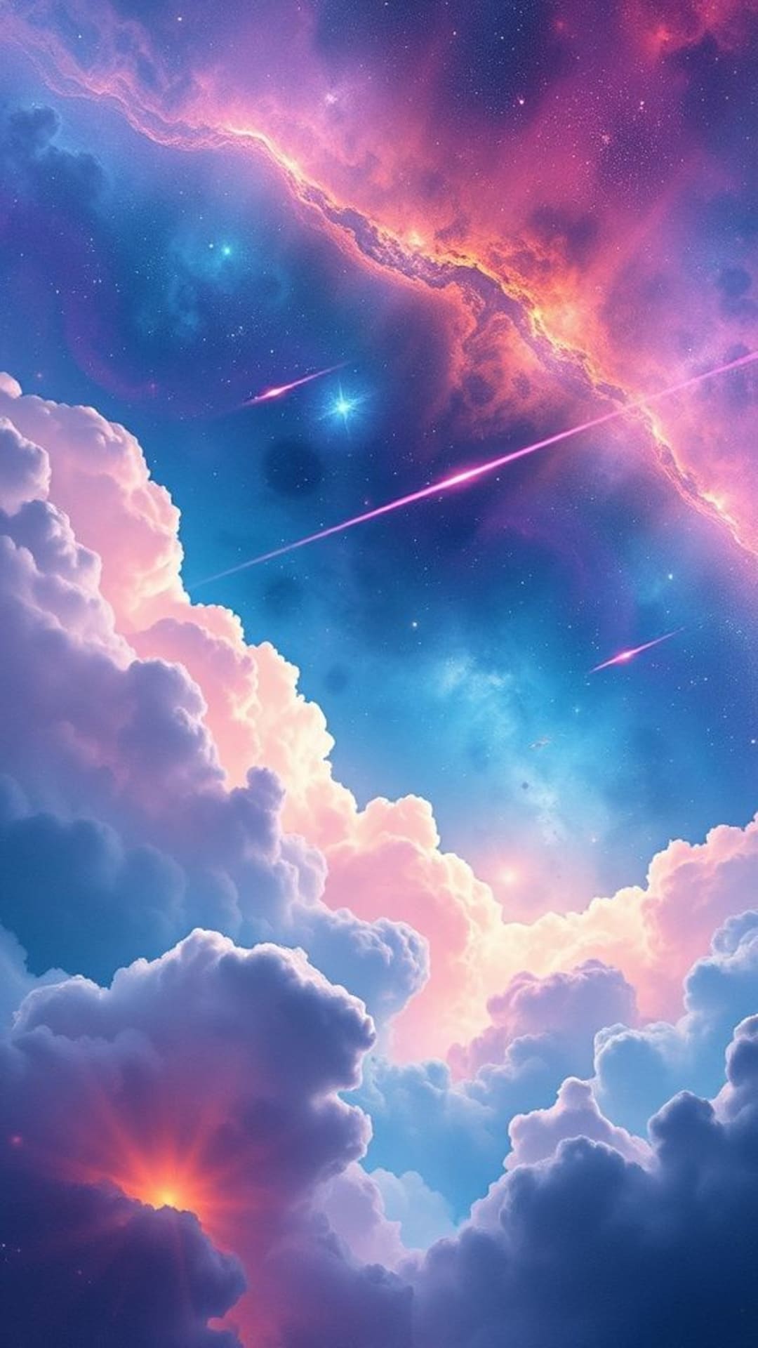 acquerelli cosmici nubi nebulose scene spaziali oniriche