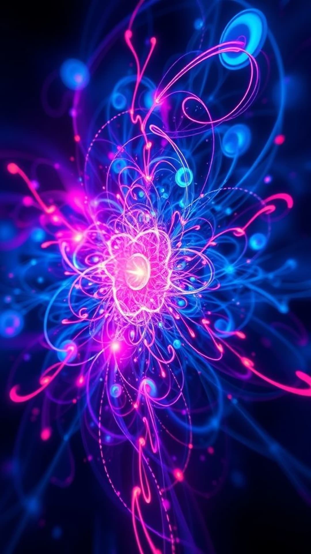 Arte fractale astratta in bagliore neon