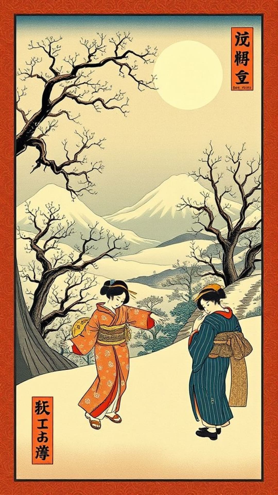 Stampe in stile ukiyo-e giapponese classico