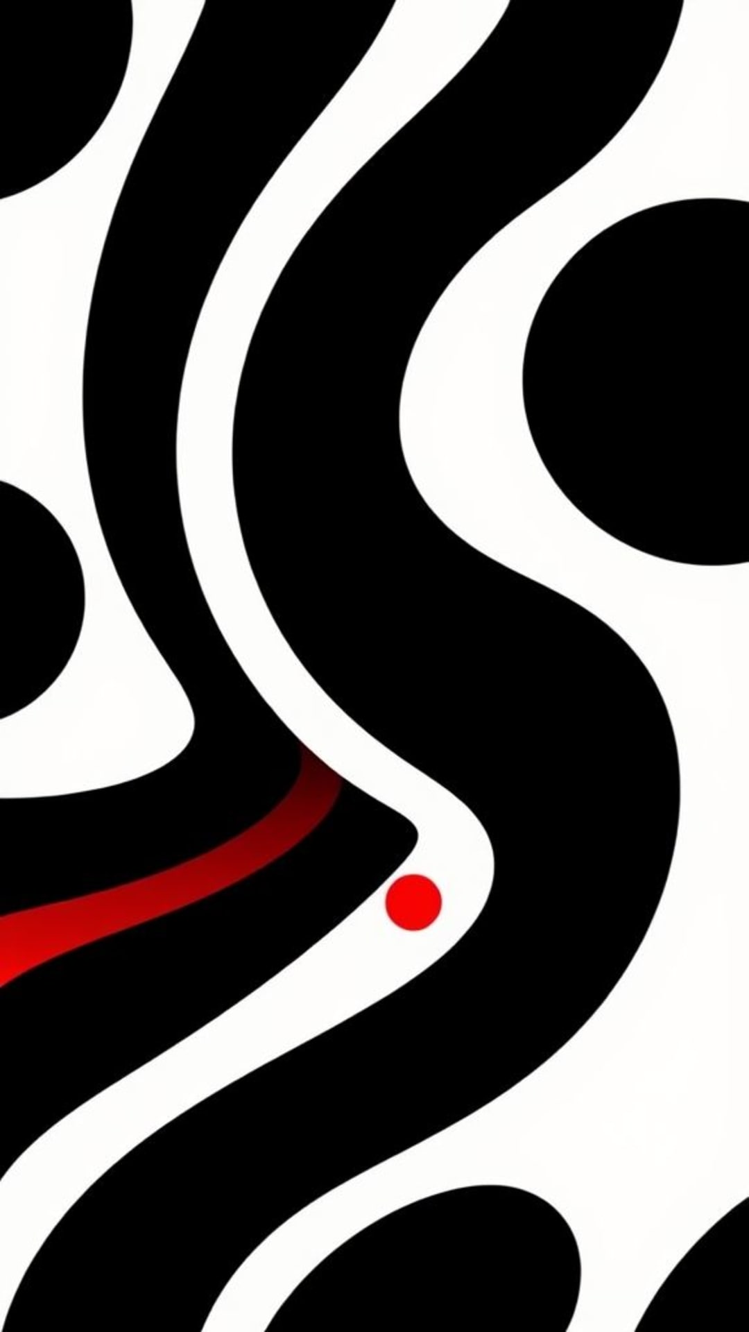 Forme astratte in bianco e nero ad alto contrasto e rosso