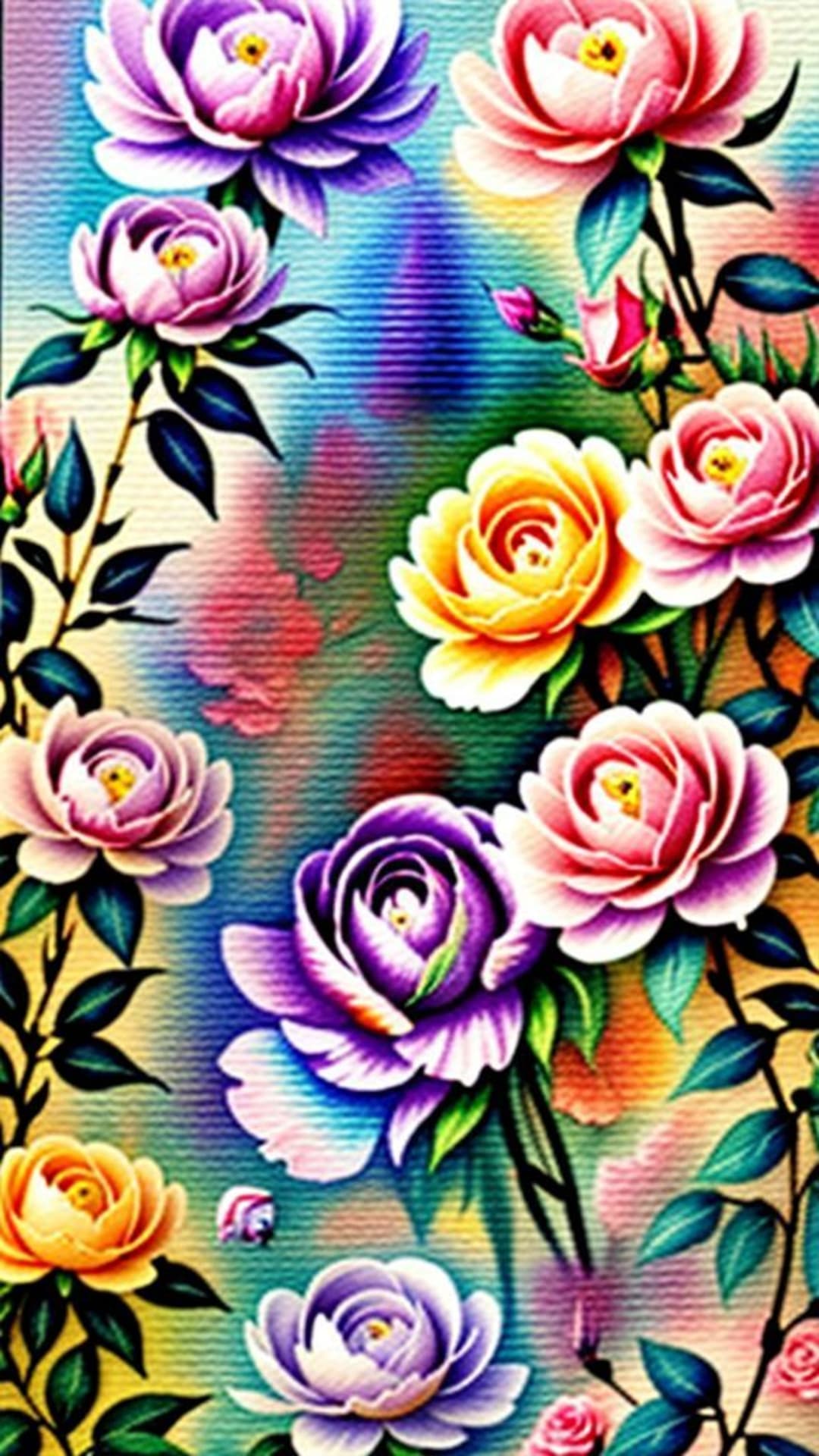 dipinto ad acquerello floreale pastelli morbidi rose delicate peonie giardino primaverile estetica della natura bellezza elegante femminile