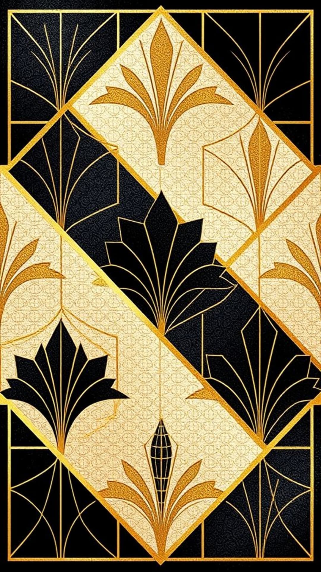 lussuoso art déco, sofisticato, elegante, modelli, forme geometriche, stile lucido oro e nero