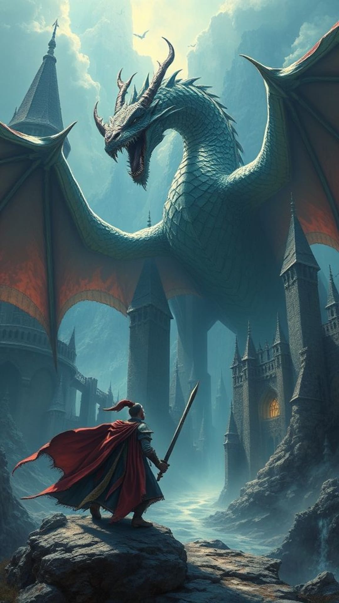 epopea fantasy draghi cavalieri castelli mistici avventura incantata creature mitiche affascinanti