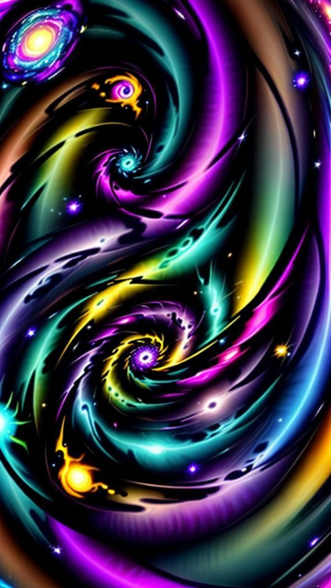 vortice galattico spirale ipnotica colori vivaci spazio profondo vortice cosmico ipnotico