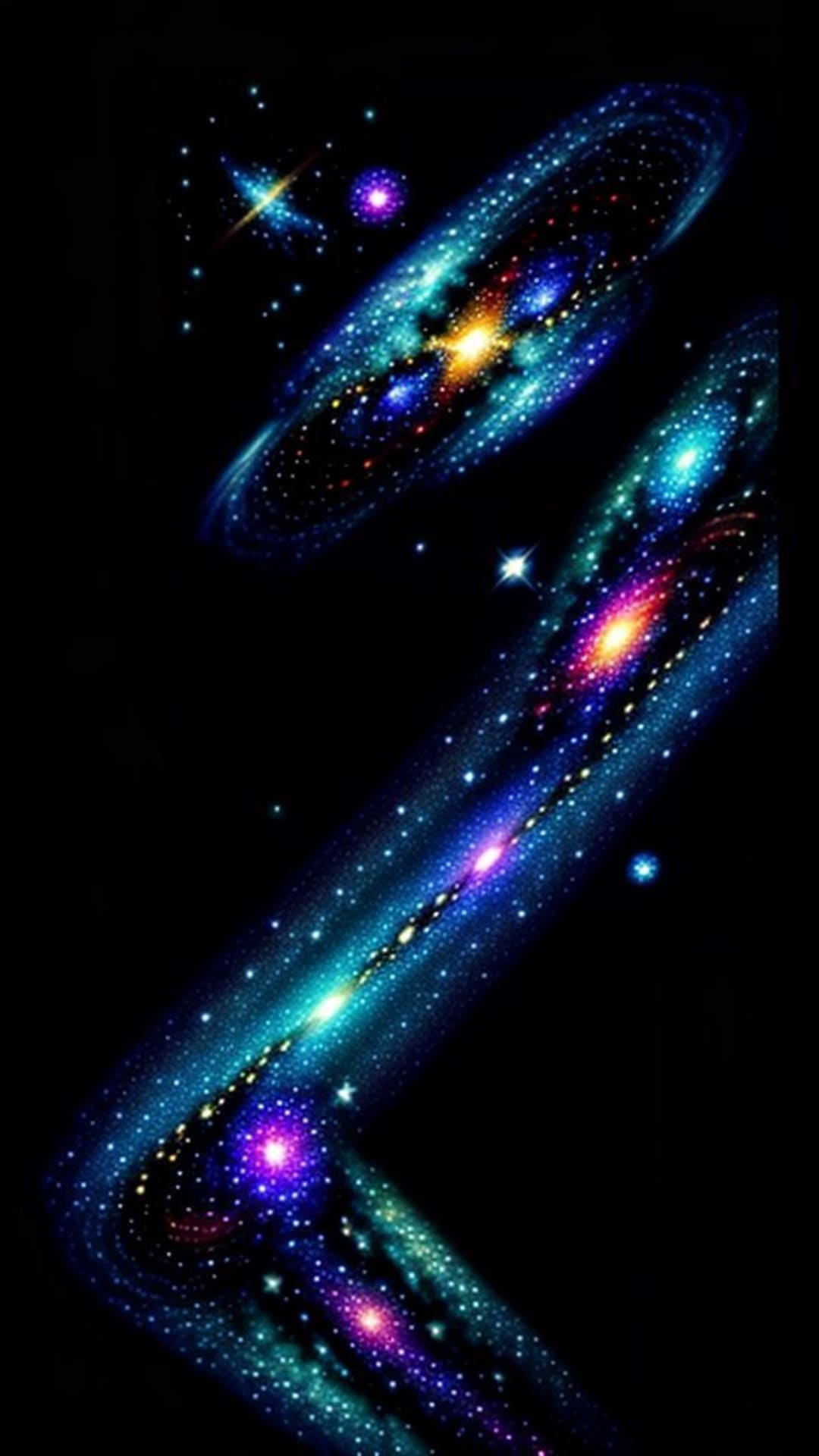 galassia notte stellata nebulosa cosmica arte digitale astratta colori vivaci