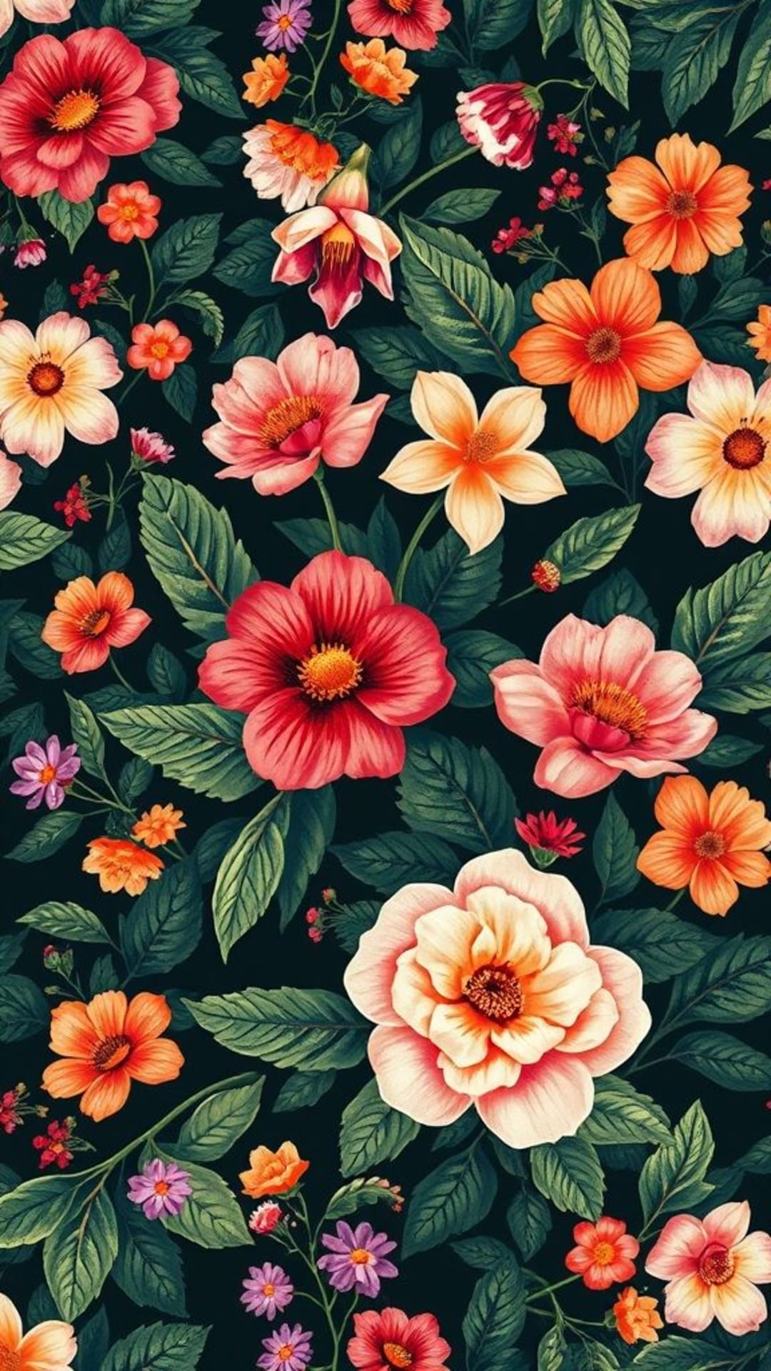 motivi botanici floreali fiori colorati folti cespugli eleganti disegni