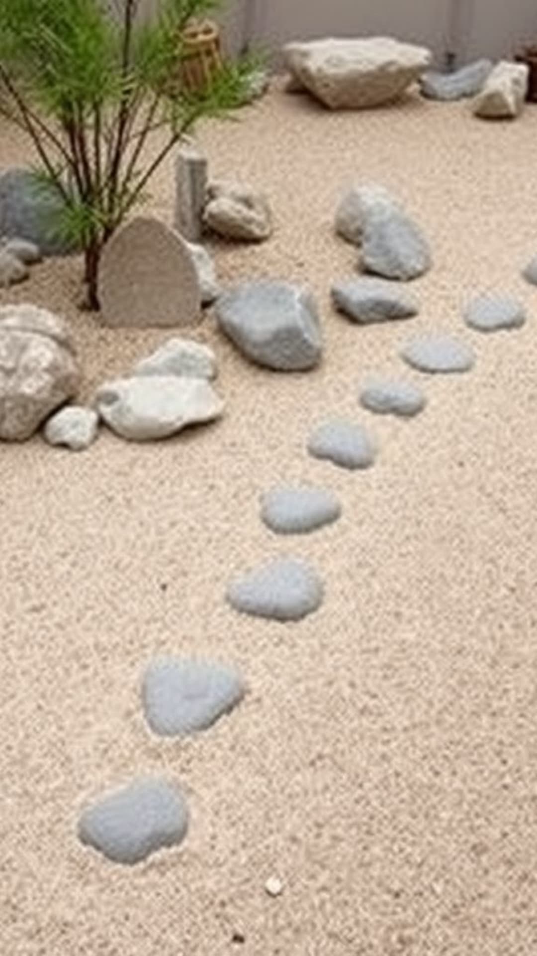 giardino zen minimalista pietre sabbia schemi di livello calma pace serenità