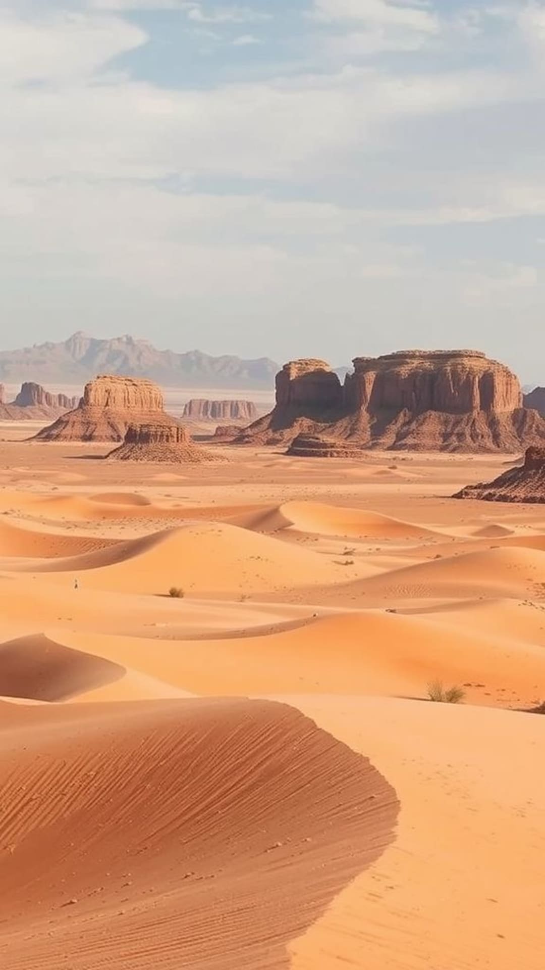 Paesaggi desertici dune sabbiose formazioni rocciose orizzonti vasti tonalità terrose