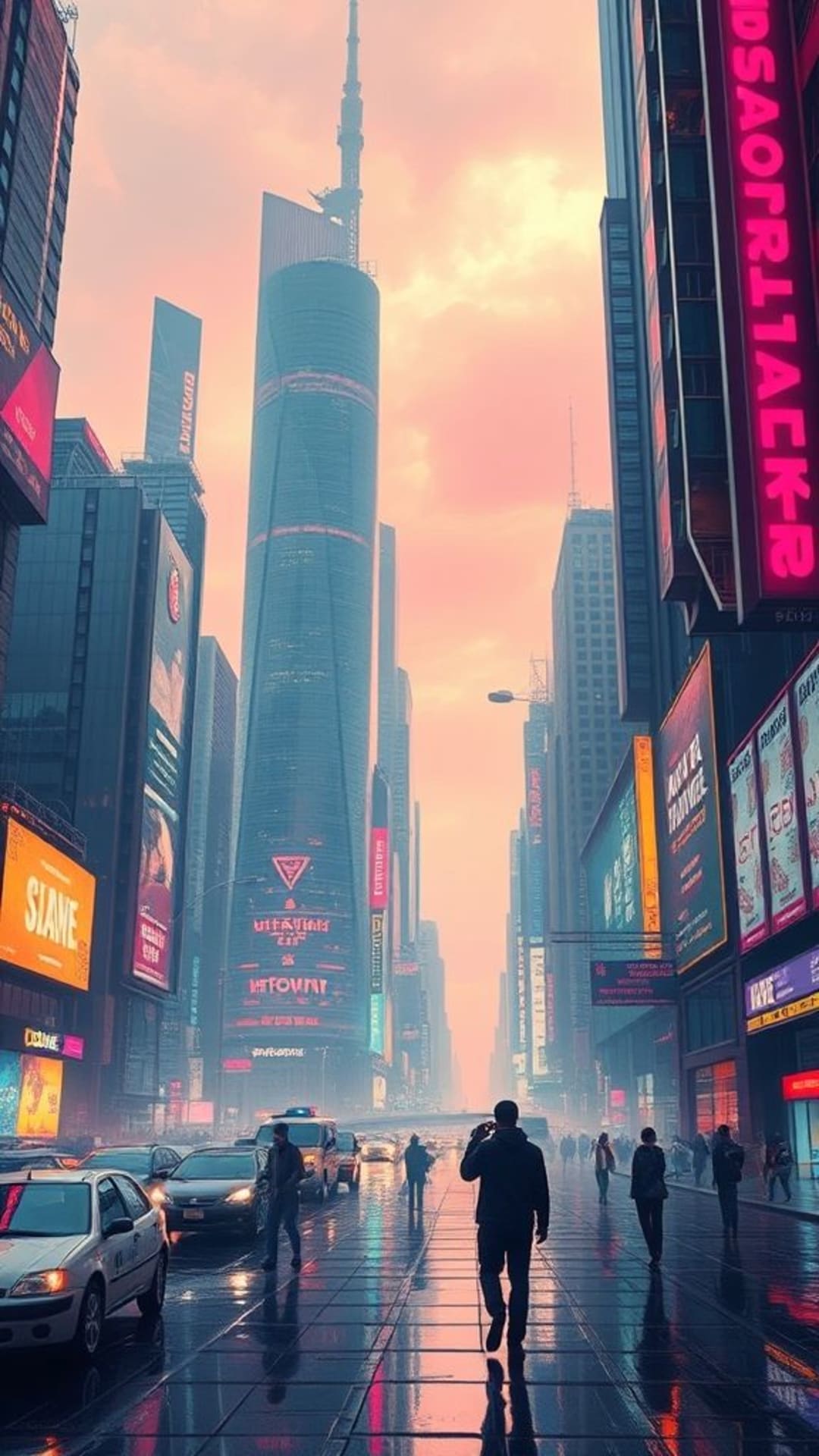 città digitale futuristica cyberpunk stile elegante