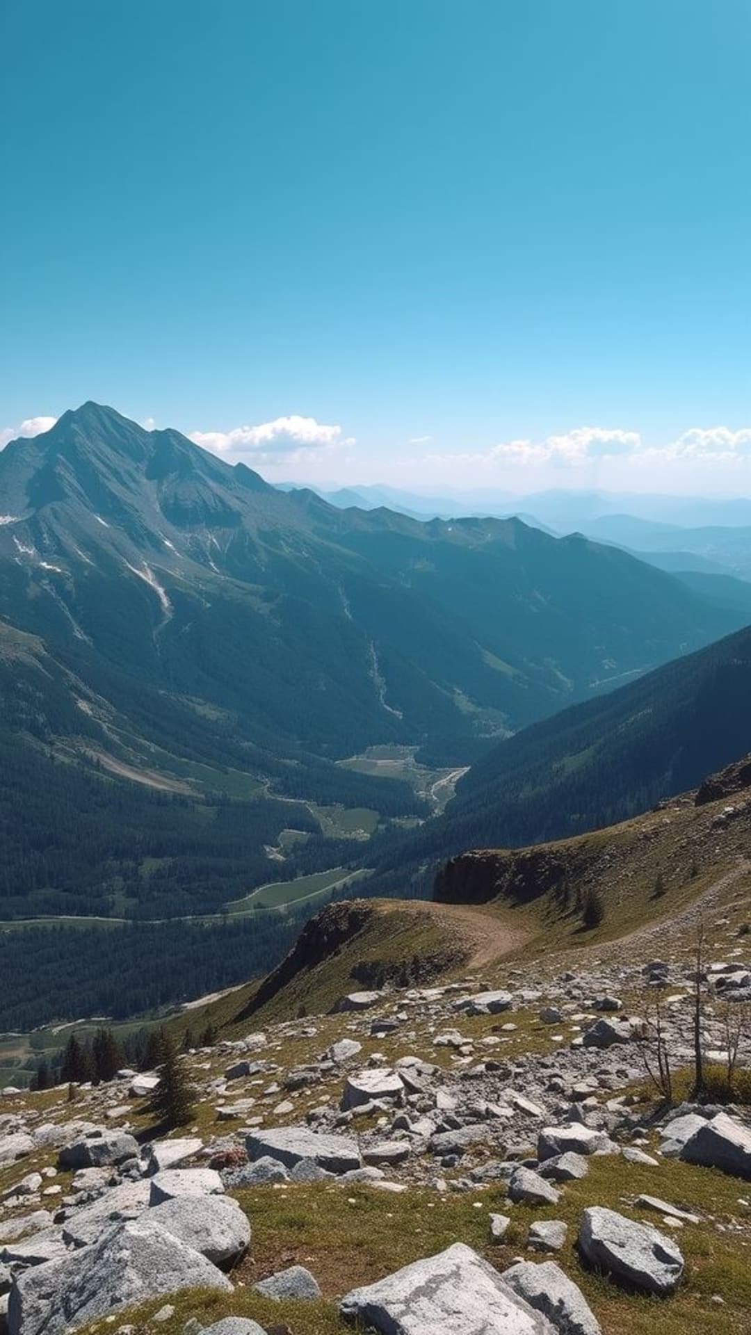 Paesaggio montano panoramico vista scenica avventura