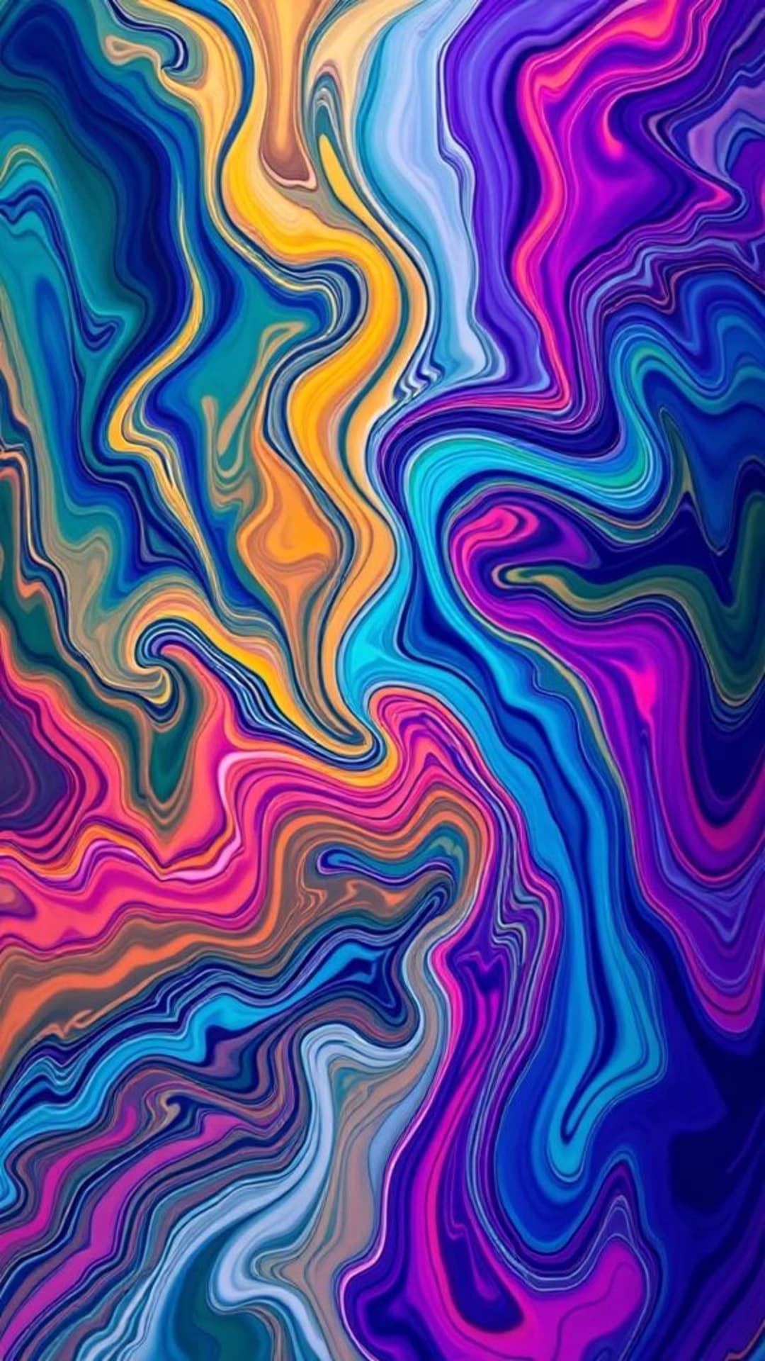 Arte astratta fluida con colori che vorticano, movimento dinamico