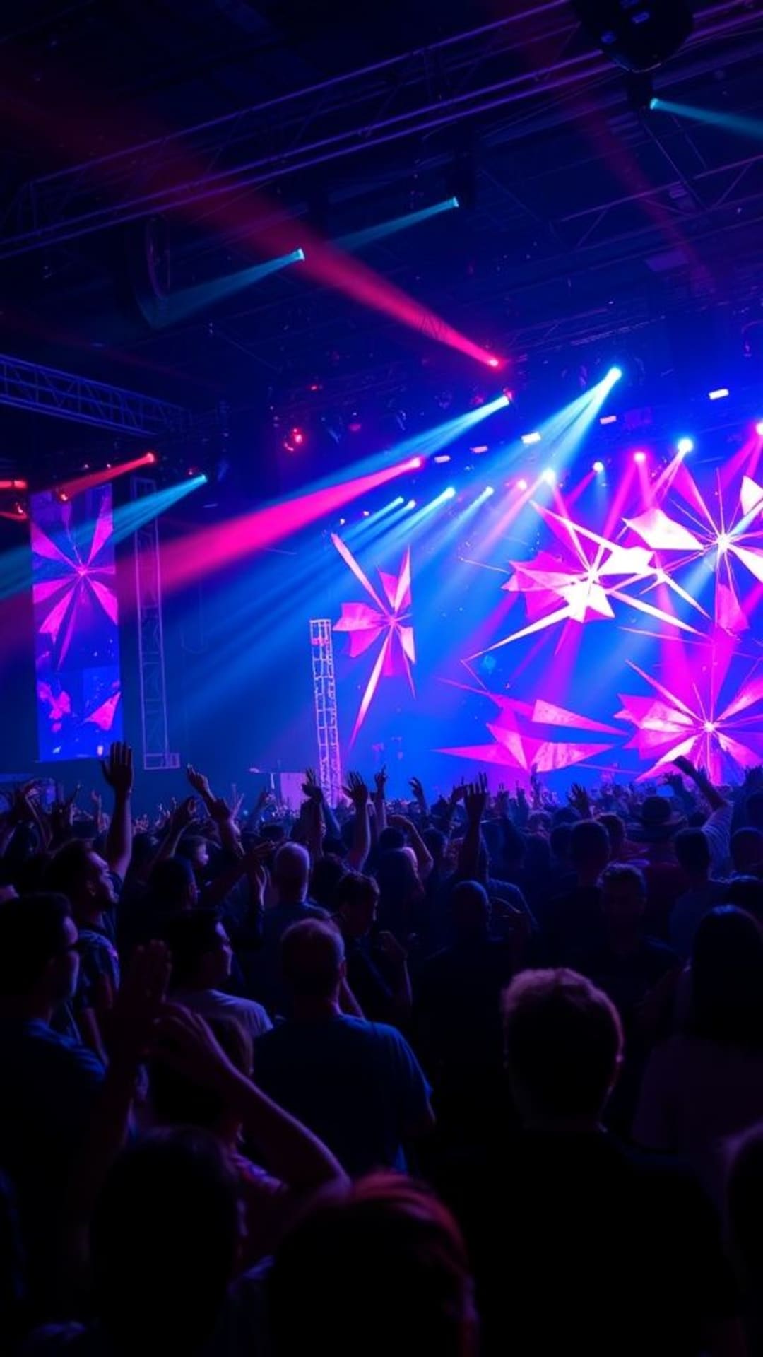 Festival di musica rave concerto energia vibrante