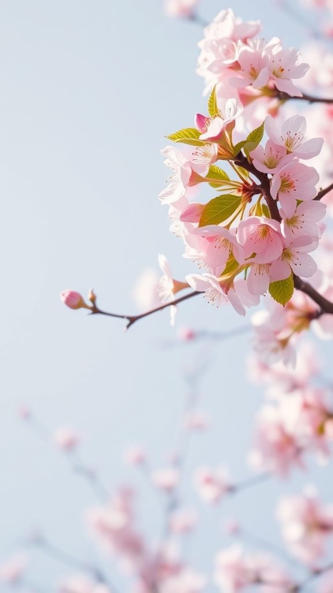 Fioritura di ciliegi primaverili con petali rosa delicato