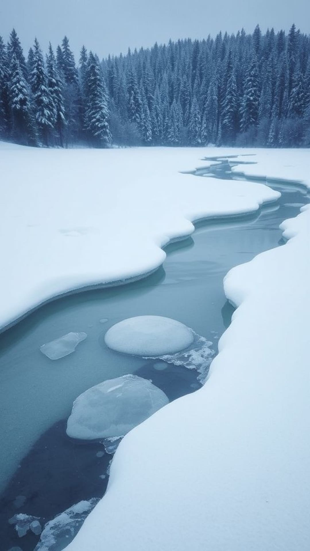 Paesaggi invernali ghiacciati neve serena pacifica