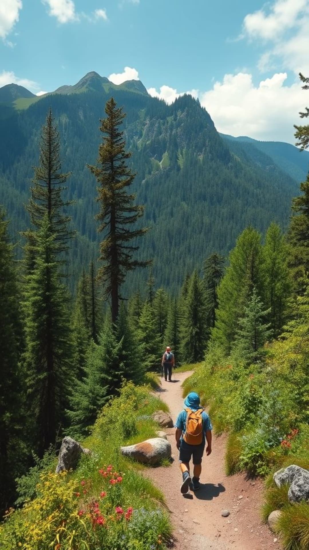 sentiero escursionistico paesaggistico natura selvaggia rigogliosa foresta avventura all'aperto esplorazione