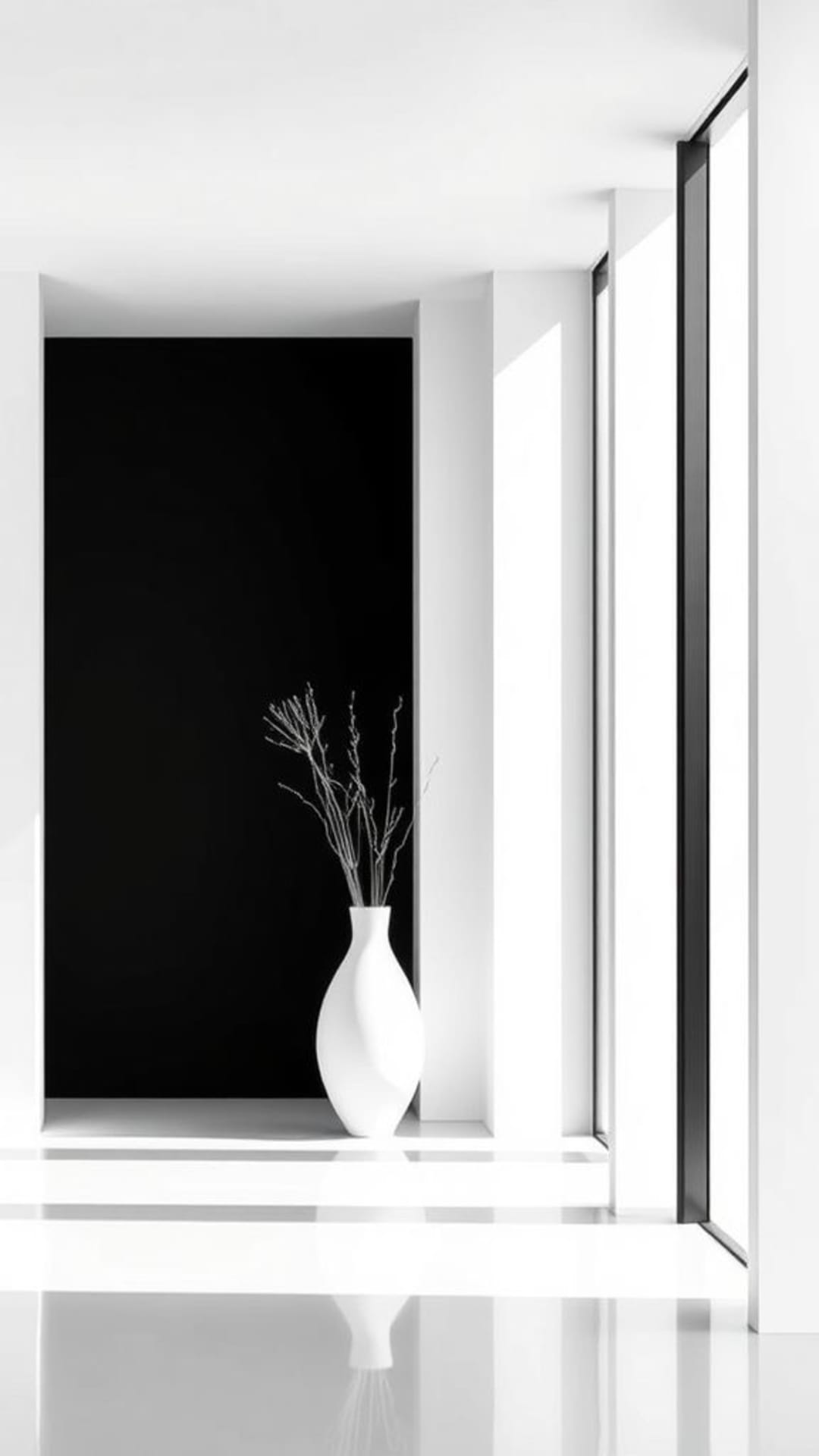 Minimalista in bianco e nero monocromatico linee eleganti semplicità moderna design