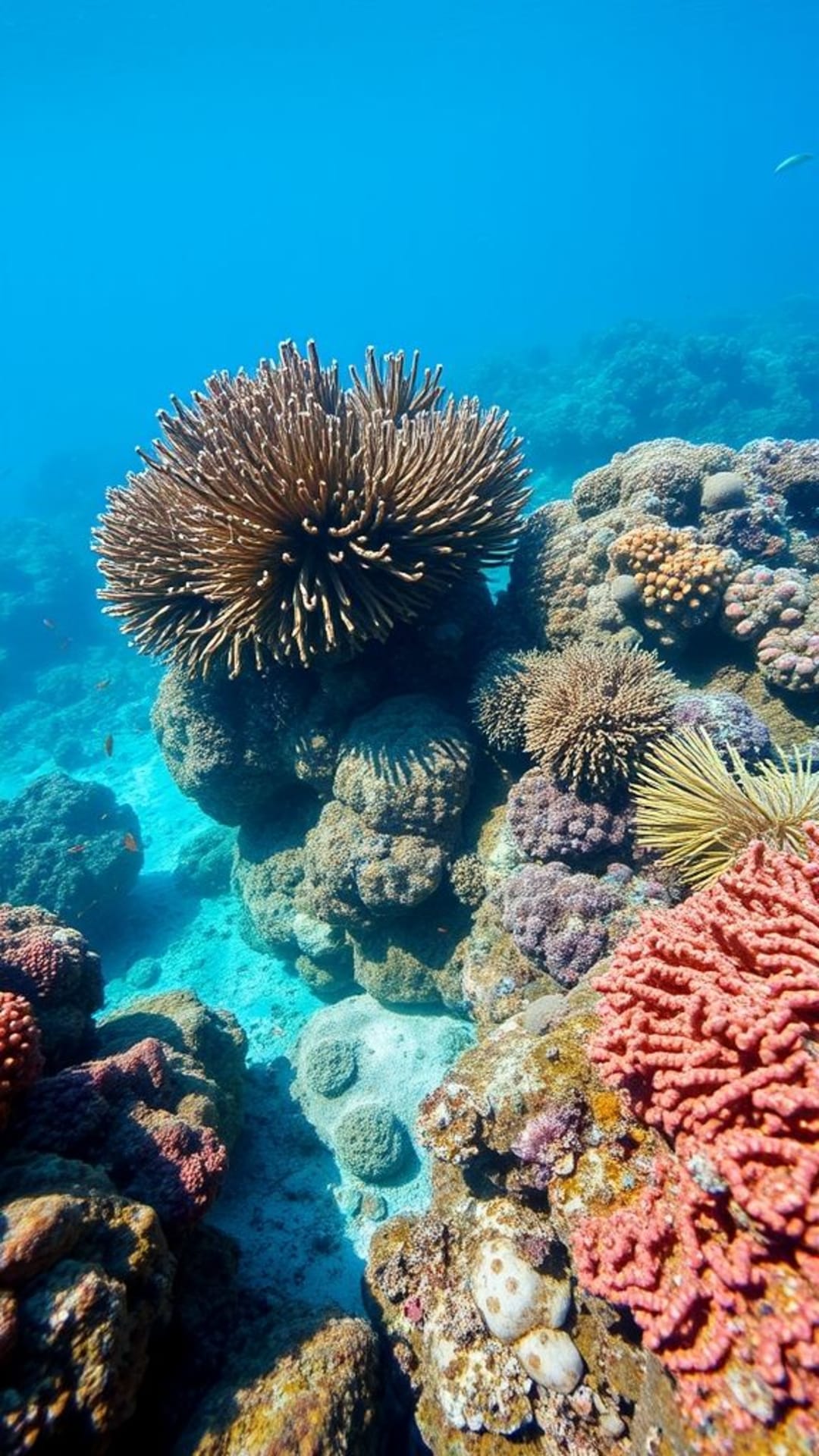 Barriera corallina sommersa vita marina vibrante carta da parati vivace