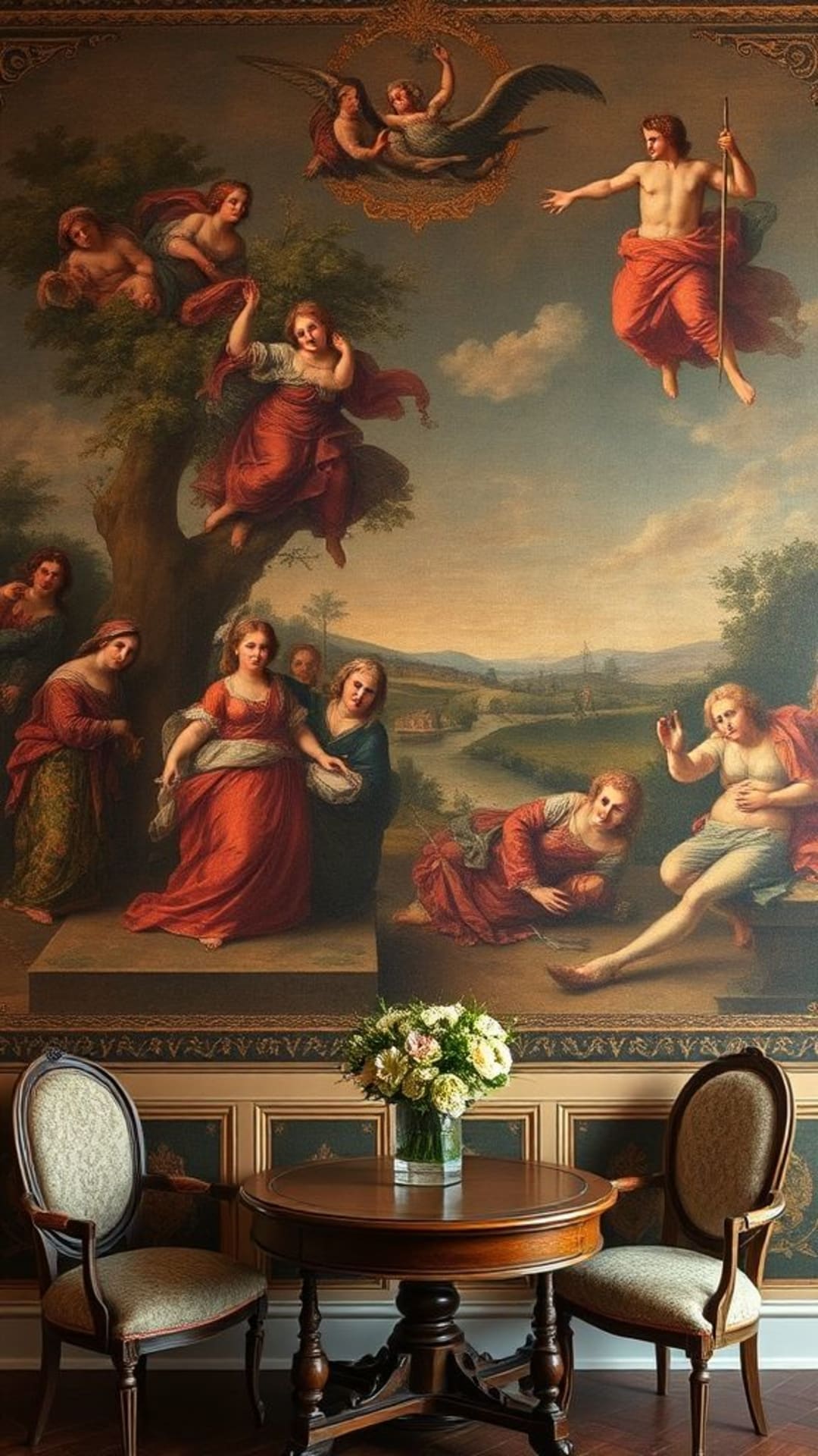 dipinti rinascimentali arte classica vintage carta da parati