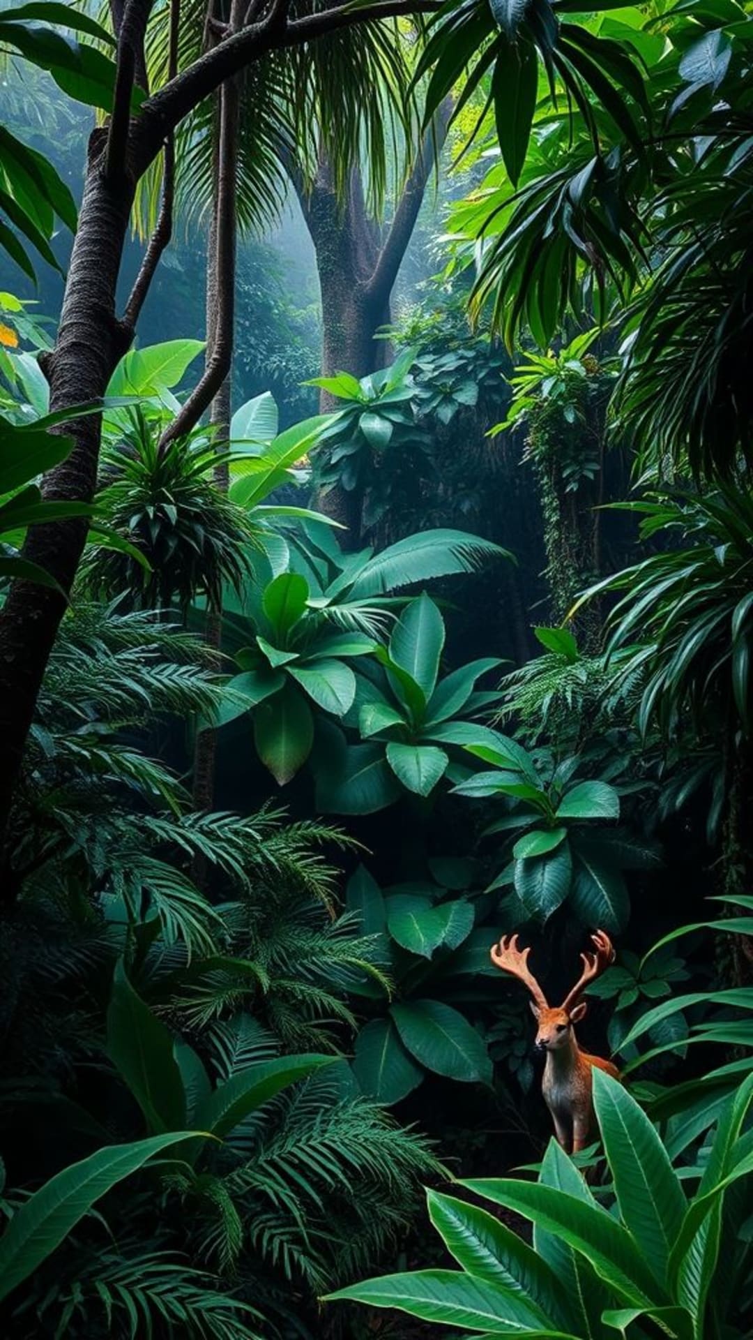 giungla rigogliosa natura esotica fauna selvaggia avventura sfondo