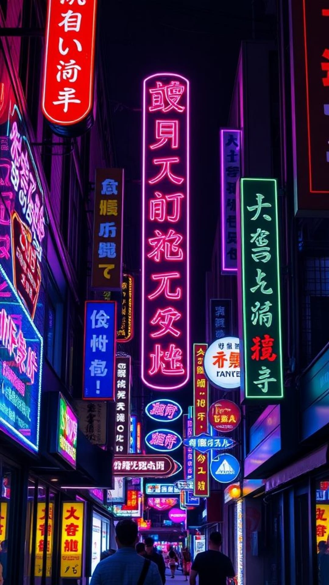 segnali al neon luminosi colorati vita notturna urbana sfondo