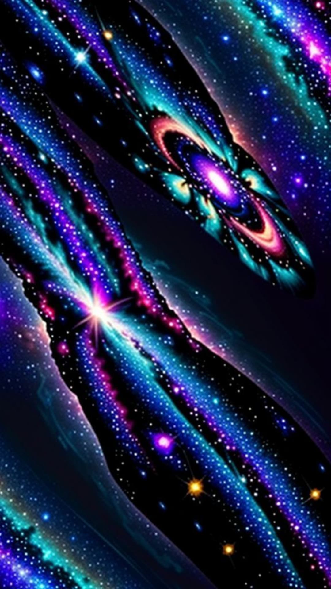 Galassia cosmica nebulosa colori vivaci spazio sfondo