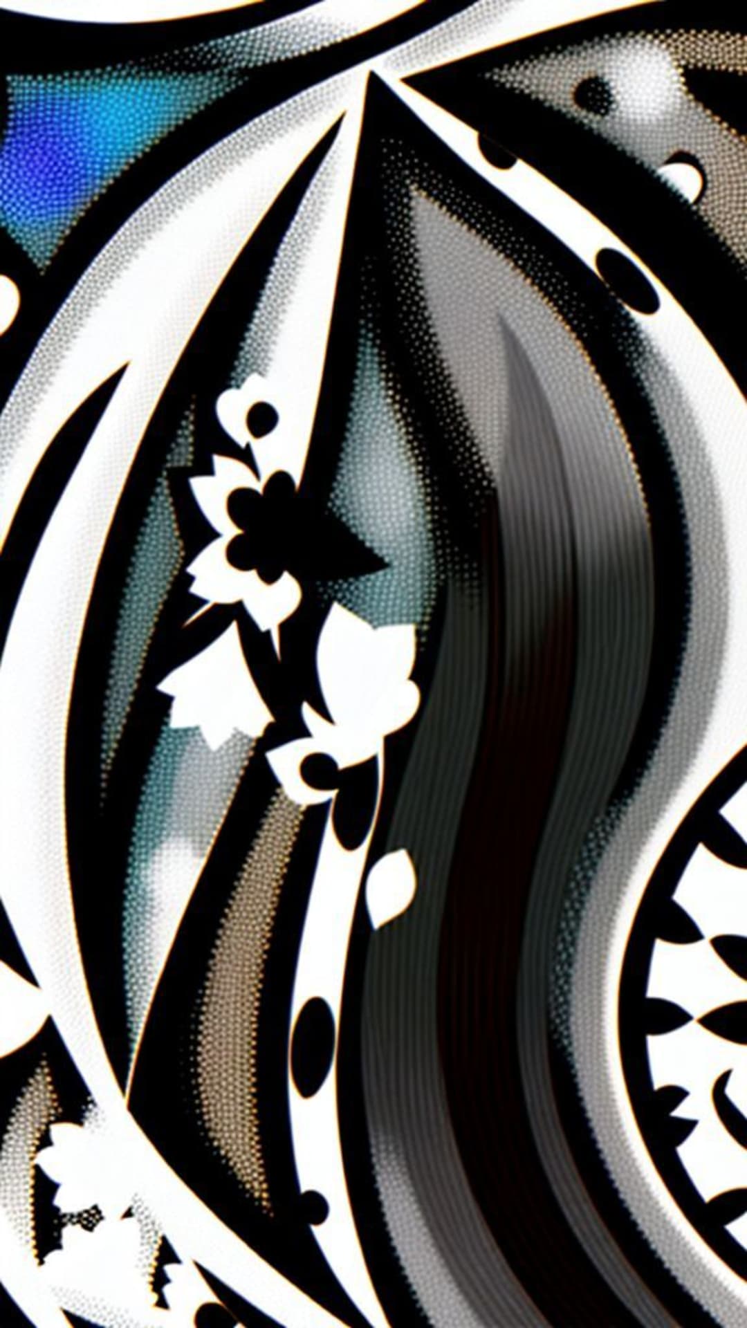 Mandala zen in bianco e nero con motivi simmetrici rilassanti