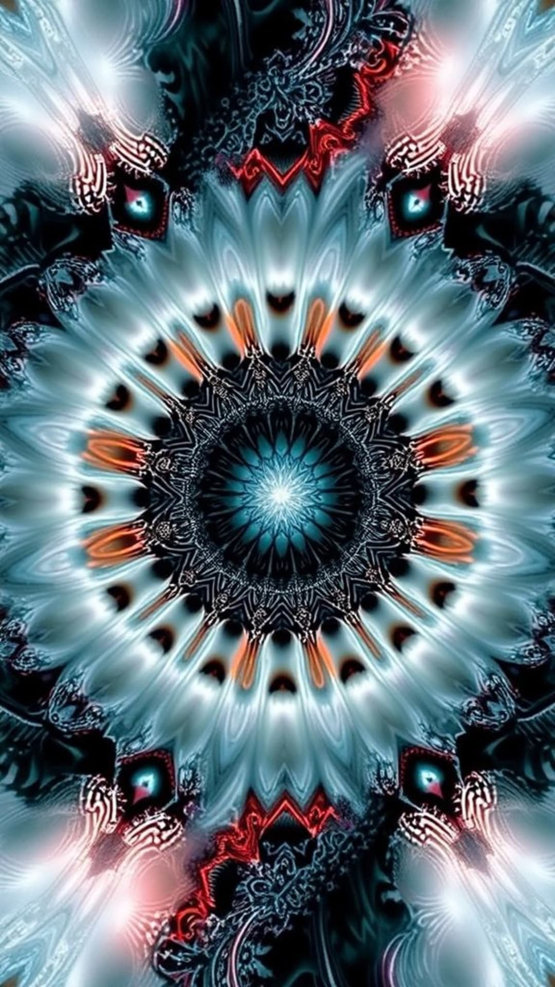 Motivi di arte digitale, pattern fractali, disegni ipnotici e intricati