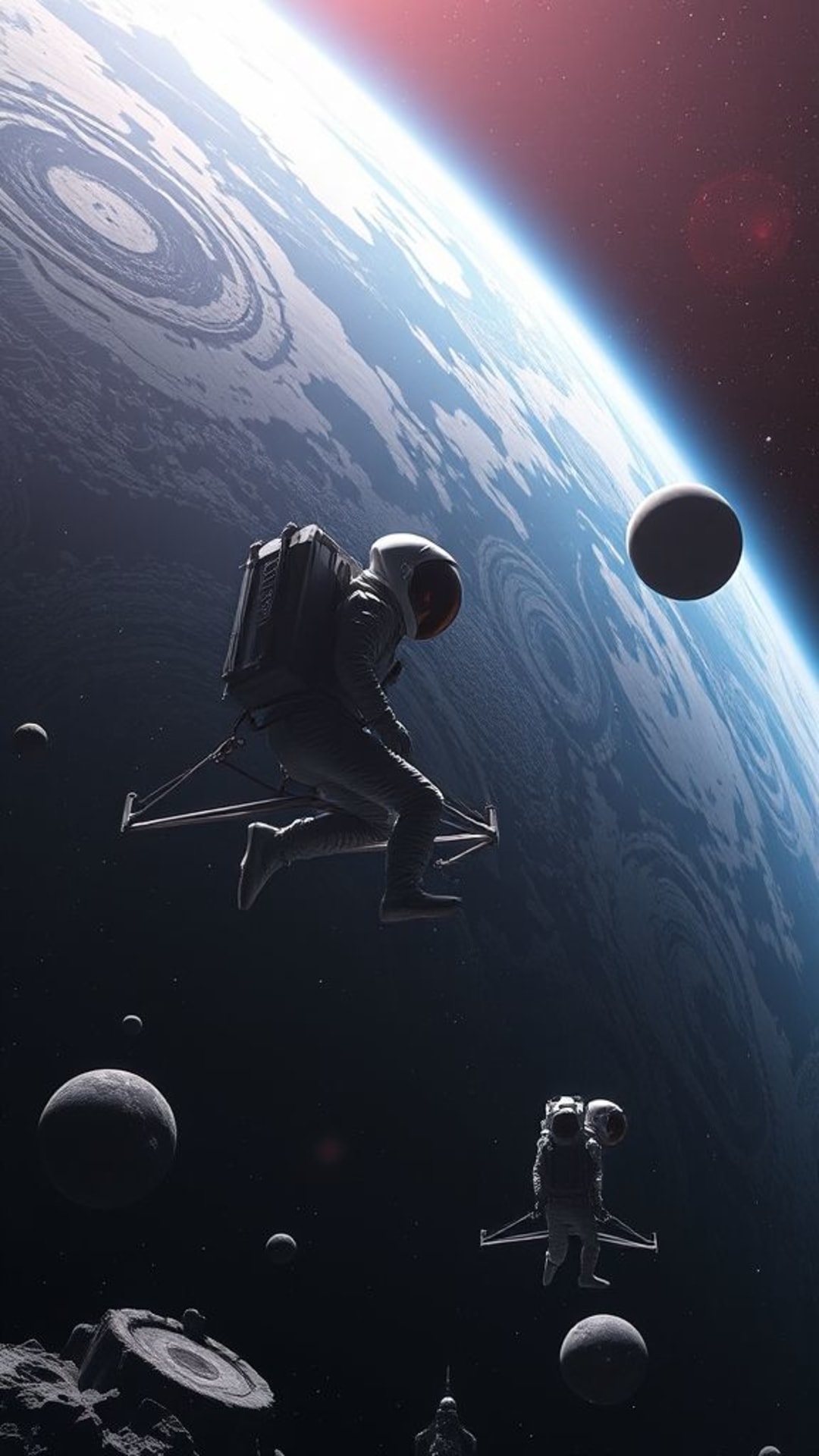 Esplorazione spaziale astronauti pianeti tecnologia futuristica