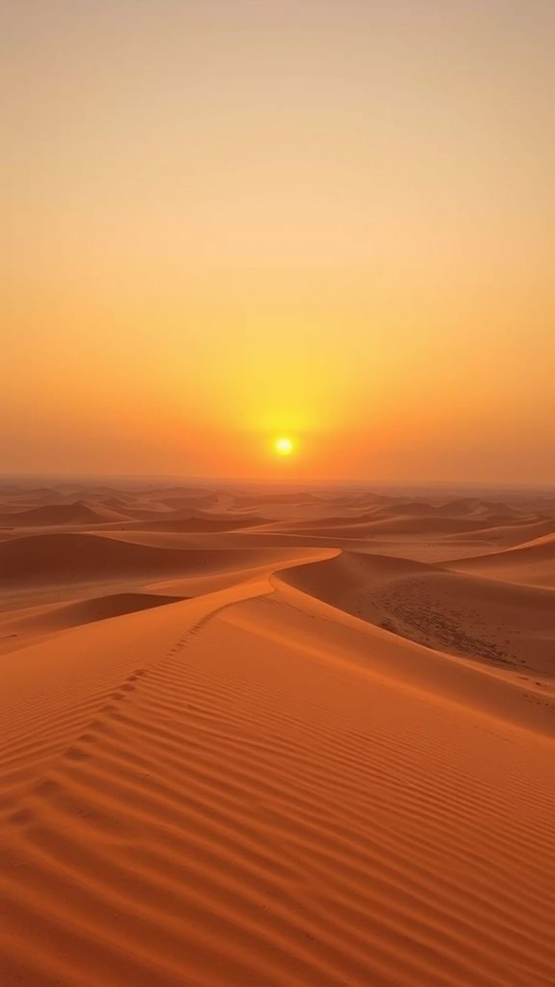 tramonto tra le dune del deserto sabbie dorate paesaggio vasto