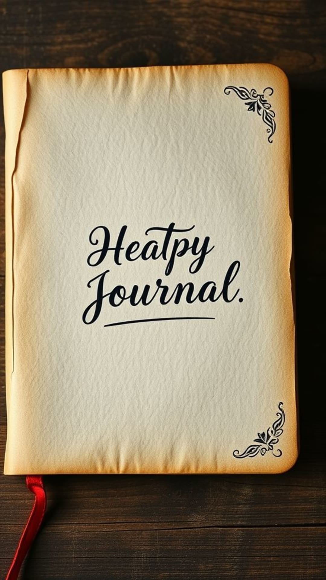 quaderno di journaling vintage con carta testurizzata e calligrafia classica