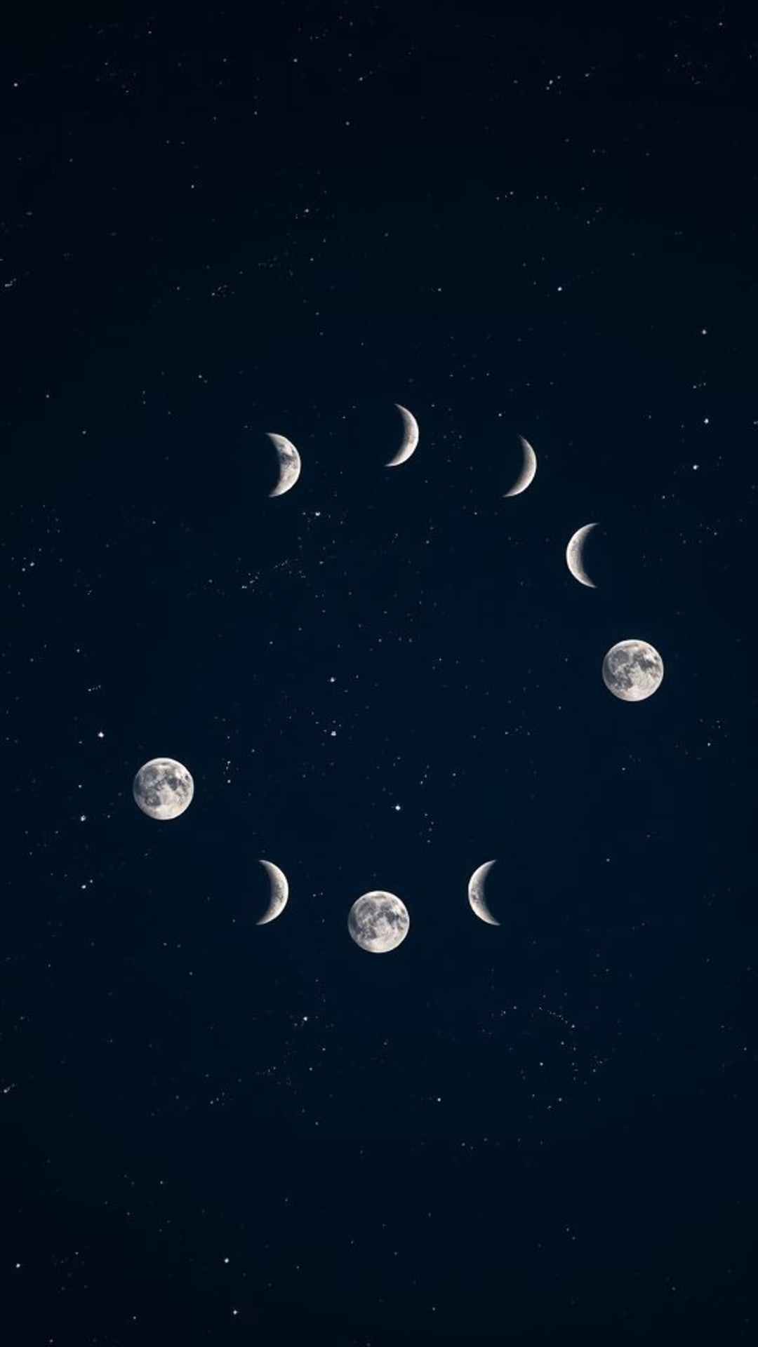 Fasi lunari celestiali notte stellata cicli cosmici