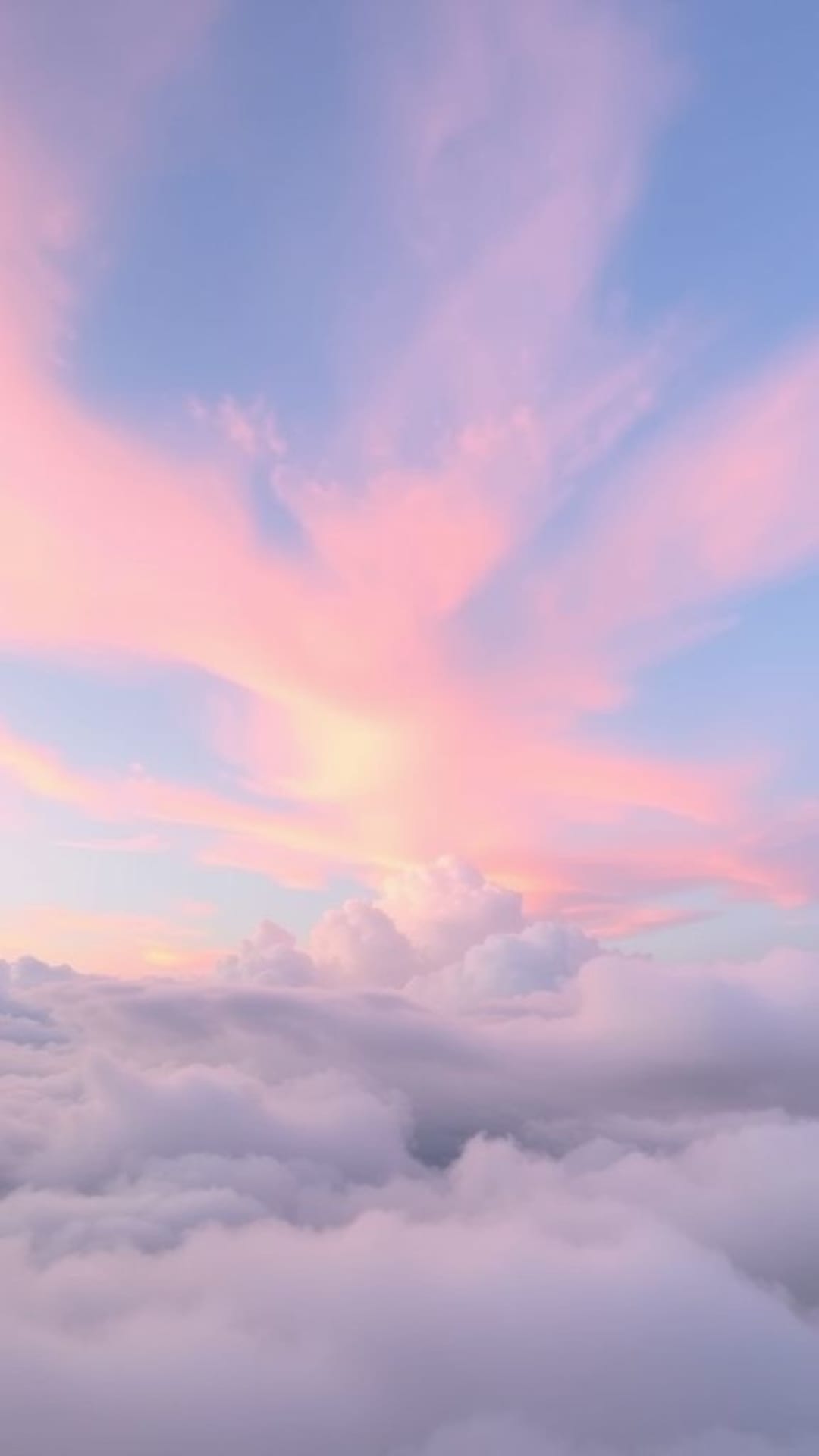 Cieli pastello sognanti nuvole delicati tonalità mattutine