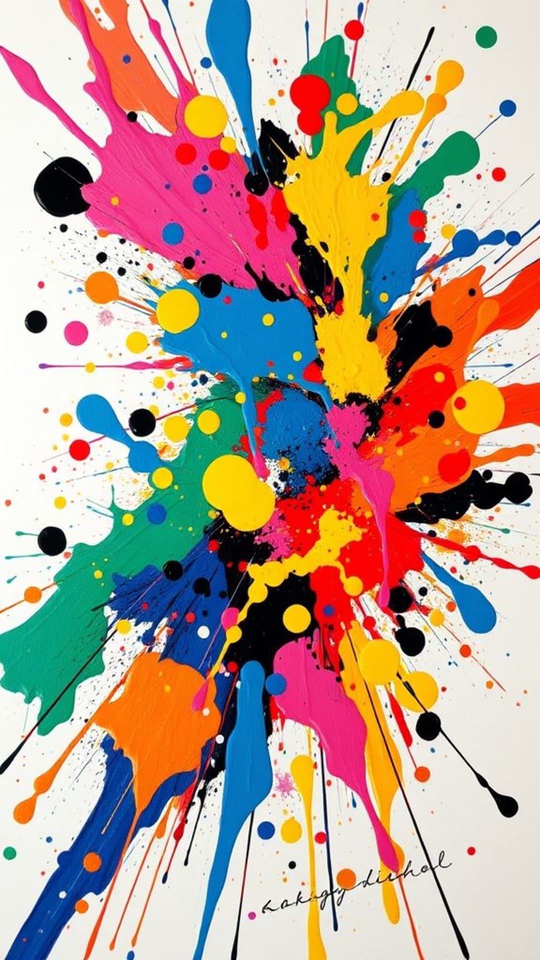 schizzo di vernice astratta colori vivaci movimento dinamico arte audace espressiva creativa composizione caotica