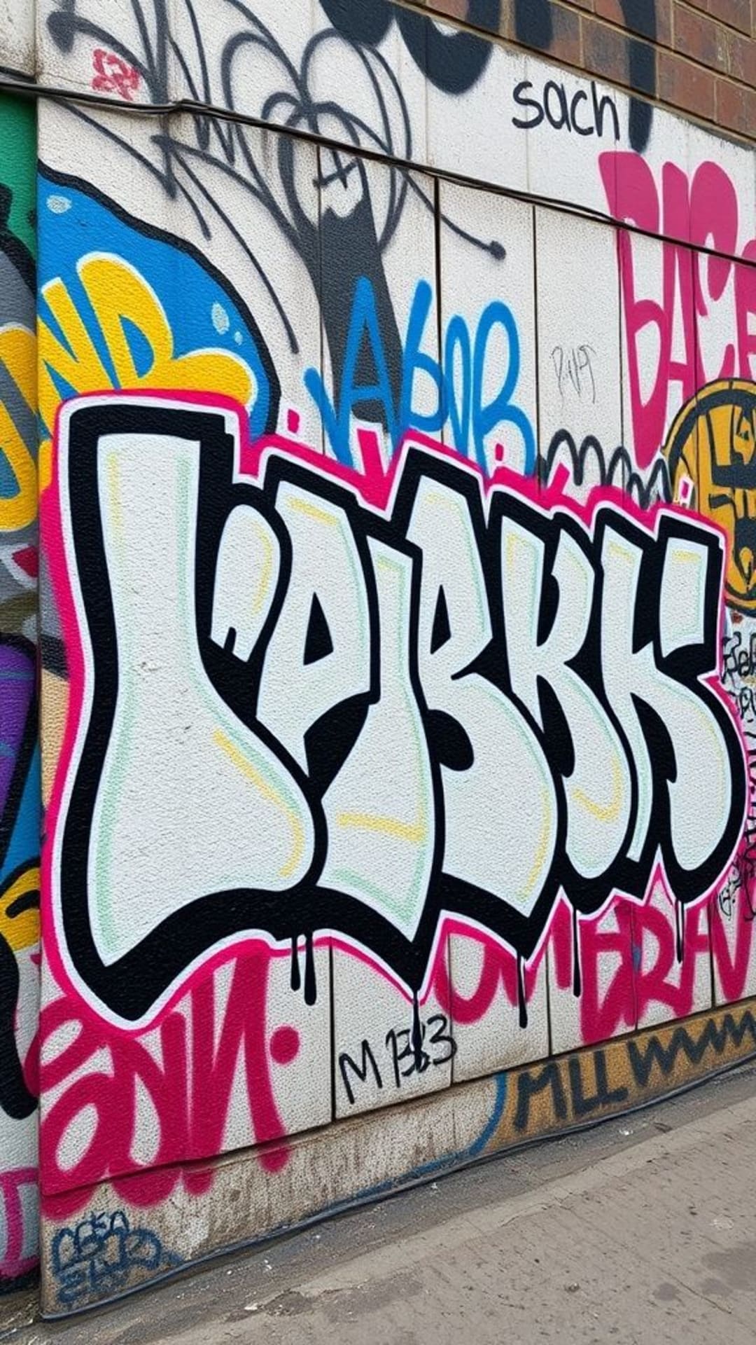 Graffiti street art murale urbano colorato spray di vernice tipografia audace ribelle tagliente