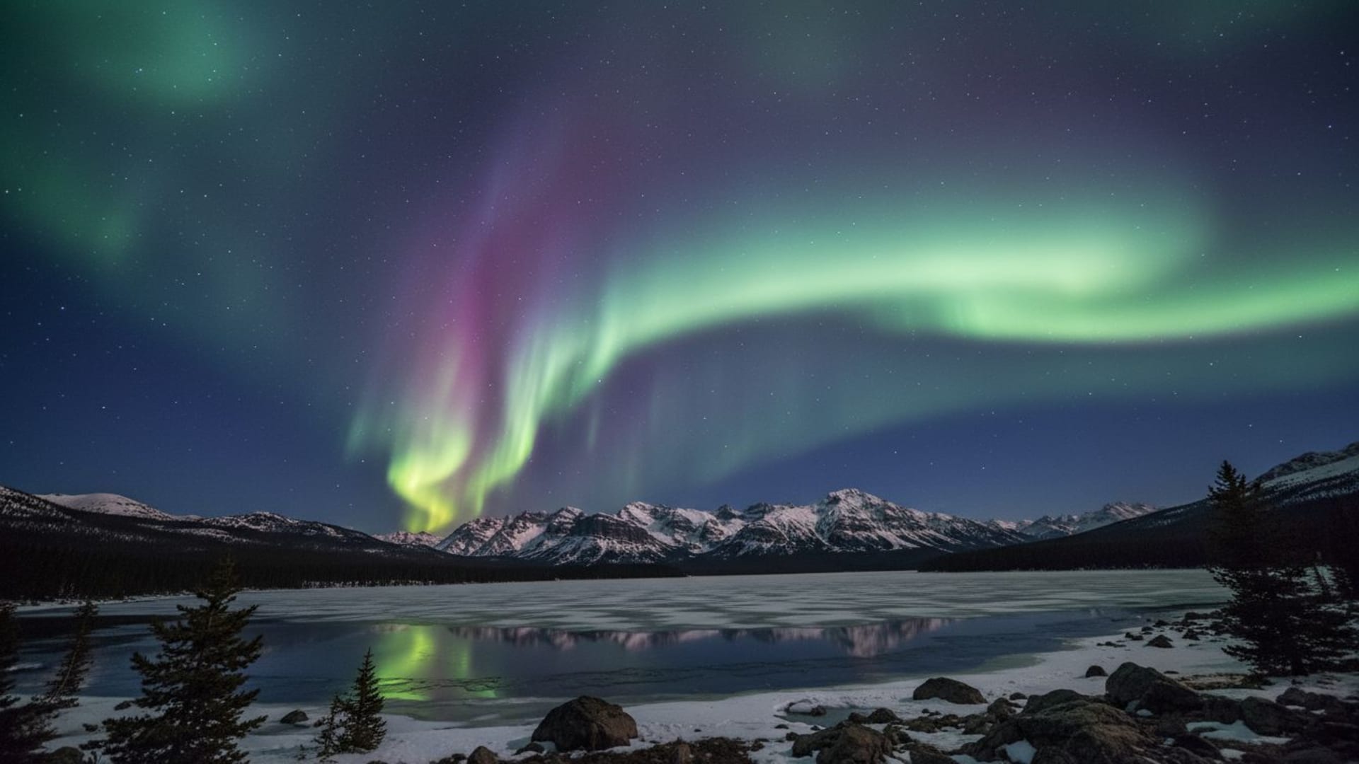 ciel nocturne aurores boréales lumières du nord couleurs vives fond d'écran spatial