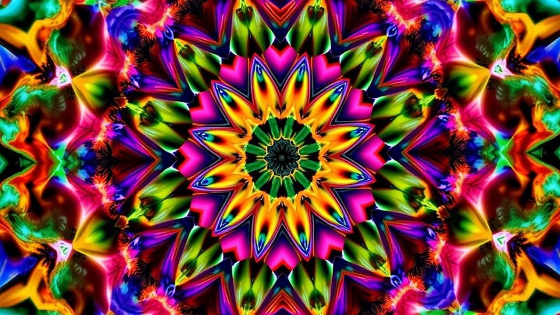 motif fractal abstrait art math zoom infini kaléidoscope couleurs fond ecran