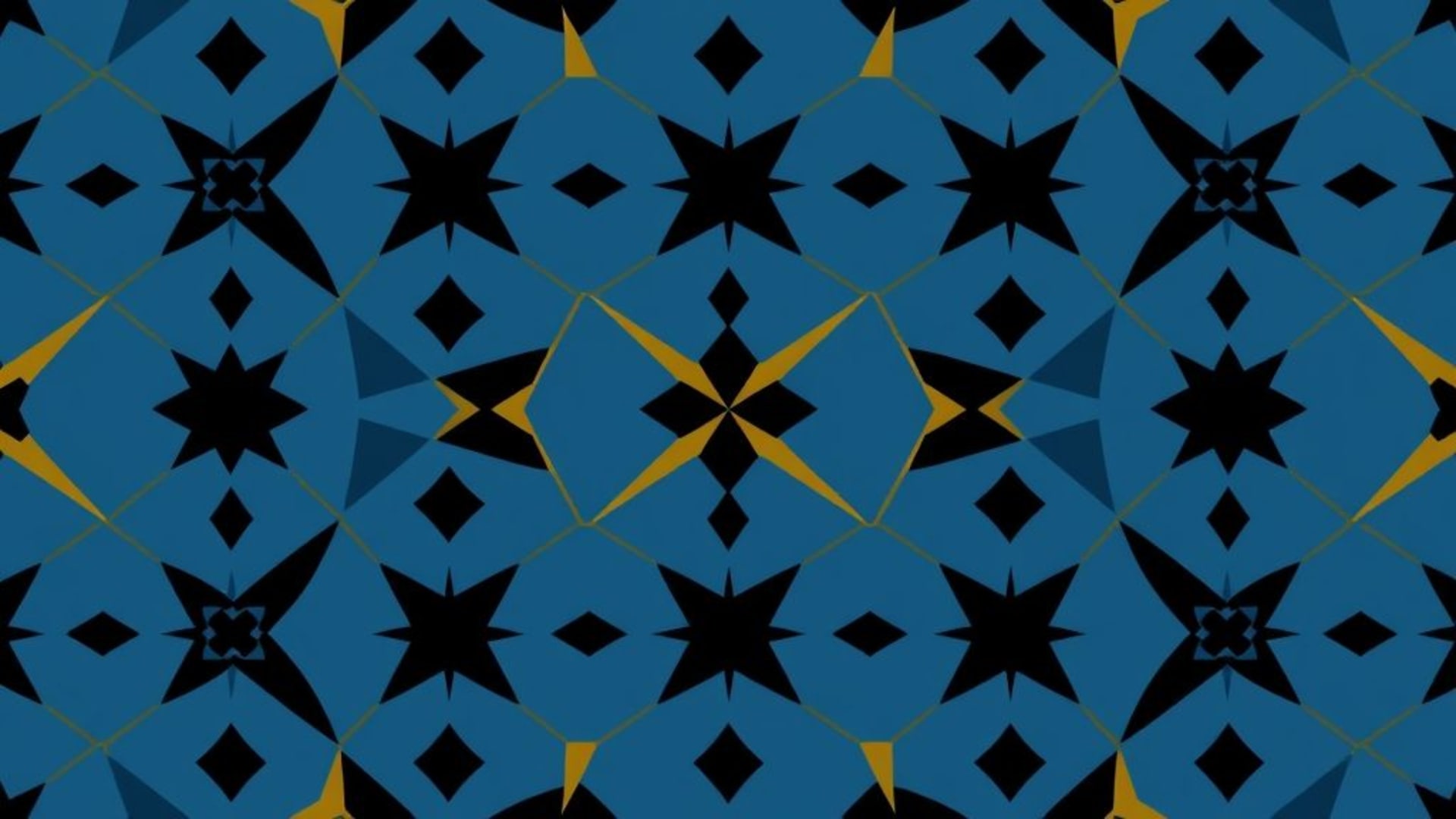 Motif de tessellation géométrique bleu or noir symétrie fond ecran minimaliste plat abstrait carreaux