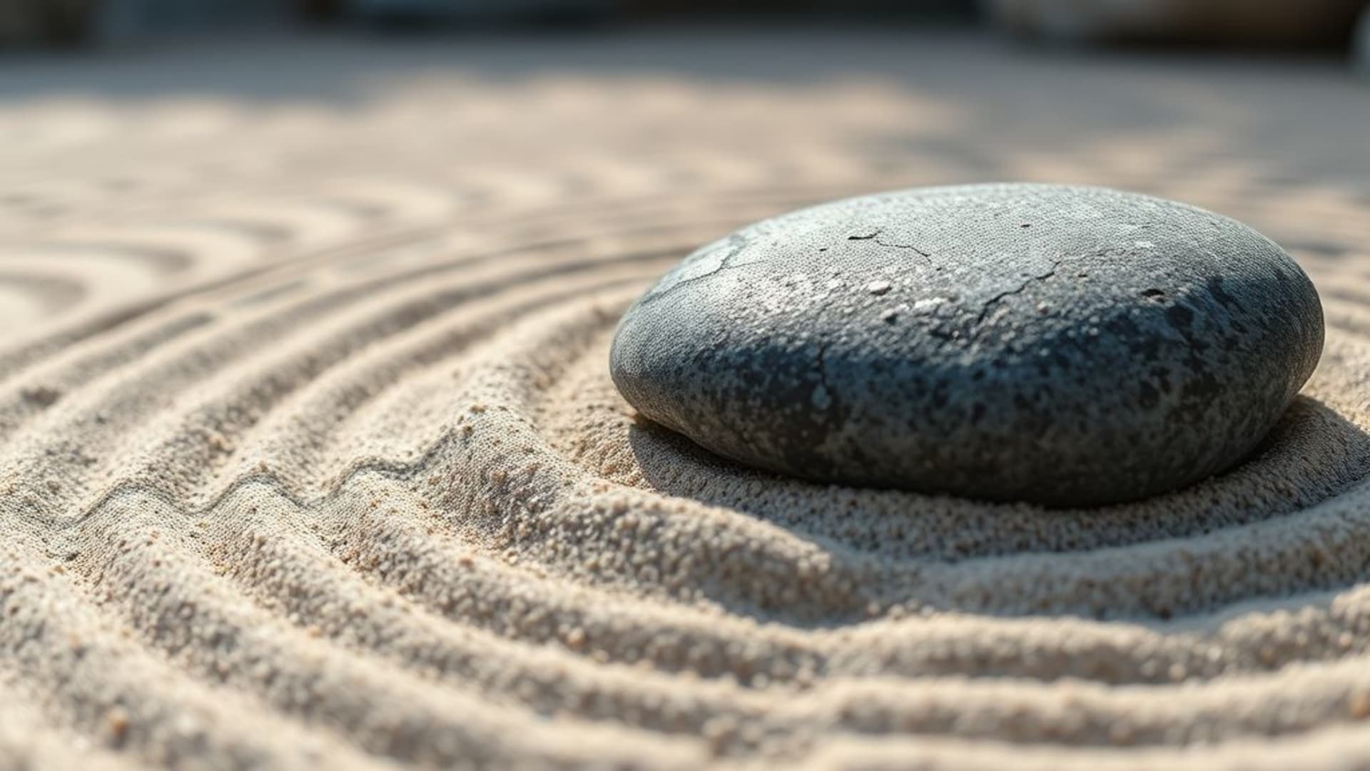 Texture de pierre de jardin zen vue macro gros plan minimalisme fond ecran calme sable motifs ratissés