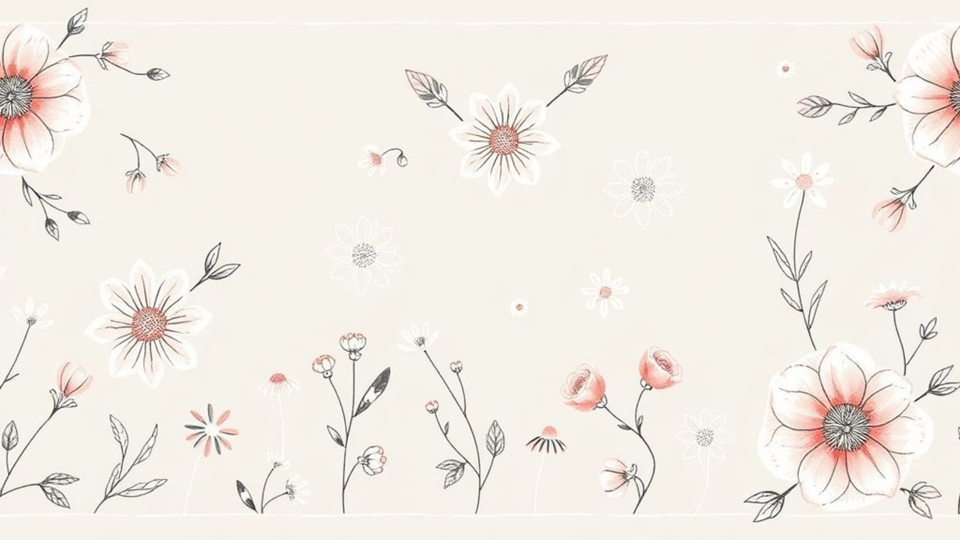 motif floral doodle pastel à la craie aquarelle botanique fond ecran sans couture bordure texture douce