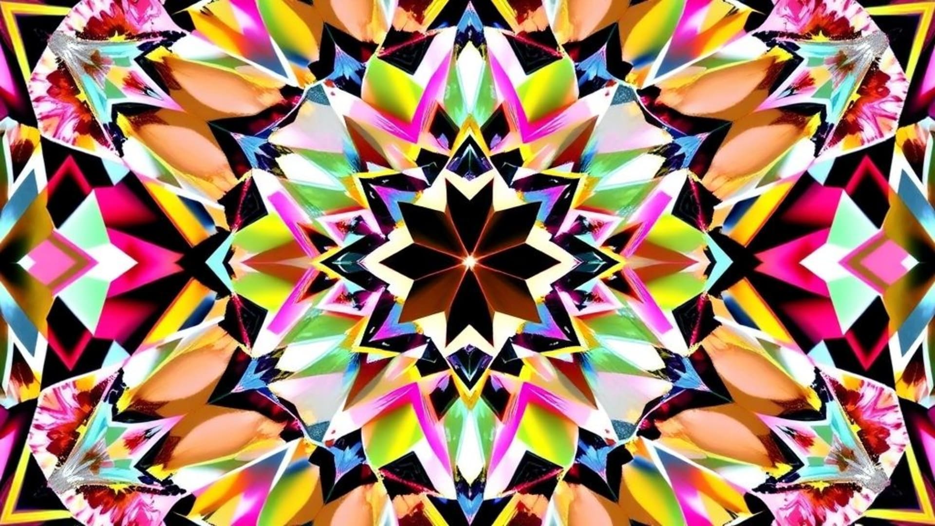 prisme en verre cristal géométrie kaléidoscope arc-en-ciel prisme fond ecran brillant réfléchissant facettes motif optique