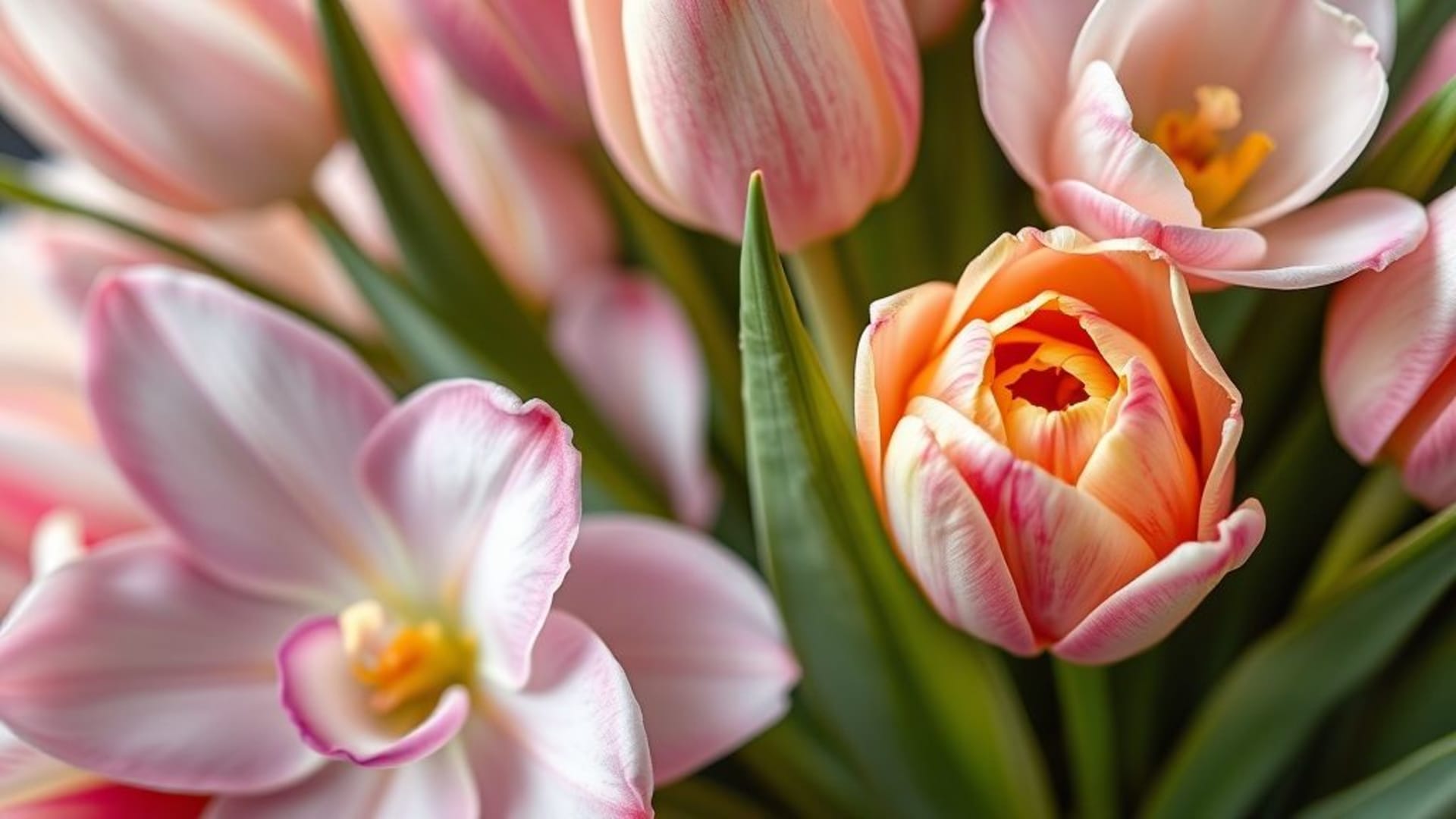 fleurs macro tulipes orchidée gros plan bouquet rose jardin pétales macro douce macro rêveuse macro photographie fleurs pastel fond d'écran floral texture