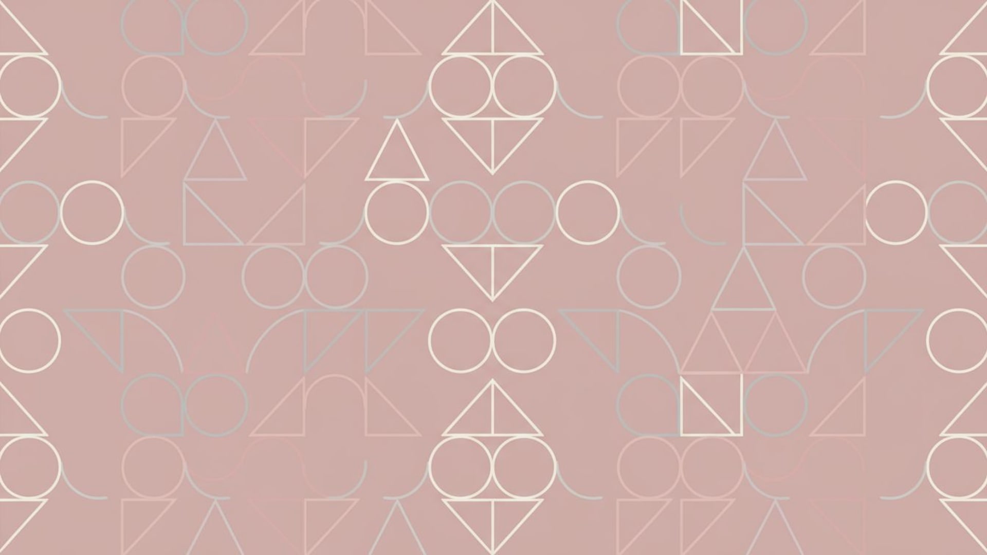 fond ecran minimaliste en monoline avec des formes géométriques et des couleurs pastel monochromes
