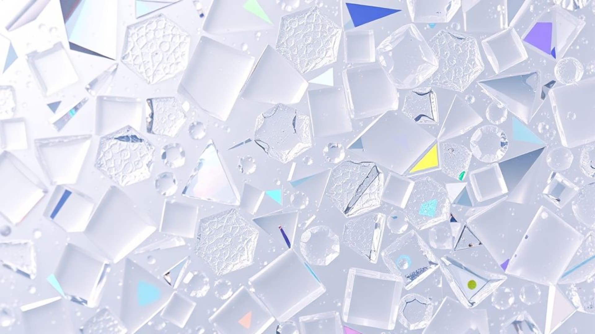 Textures de verre gelé motifs de verre prisme réfraction de la lumière kaléidoscope éclats de cristal matériau translucide mosaïque de verre couleurs prismatiques dispersion de la lumière cristal clair