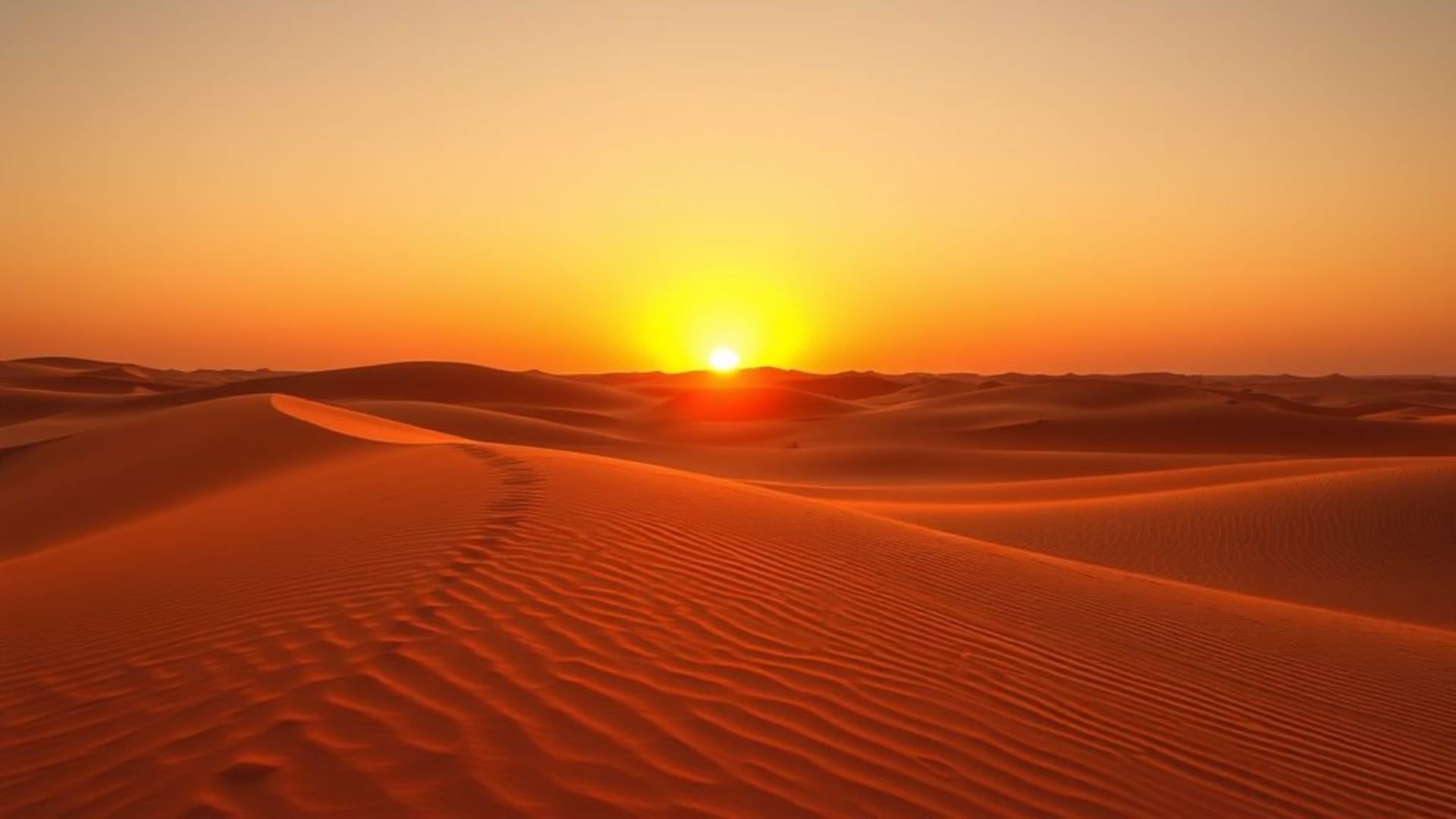 dessert dunes coucher de soleil tons chauds terreux motifs de vent fond ecran Sahara sable