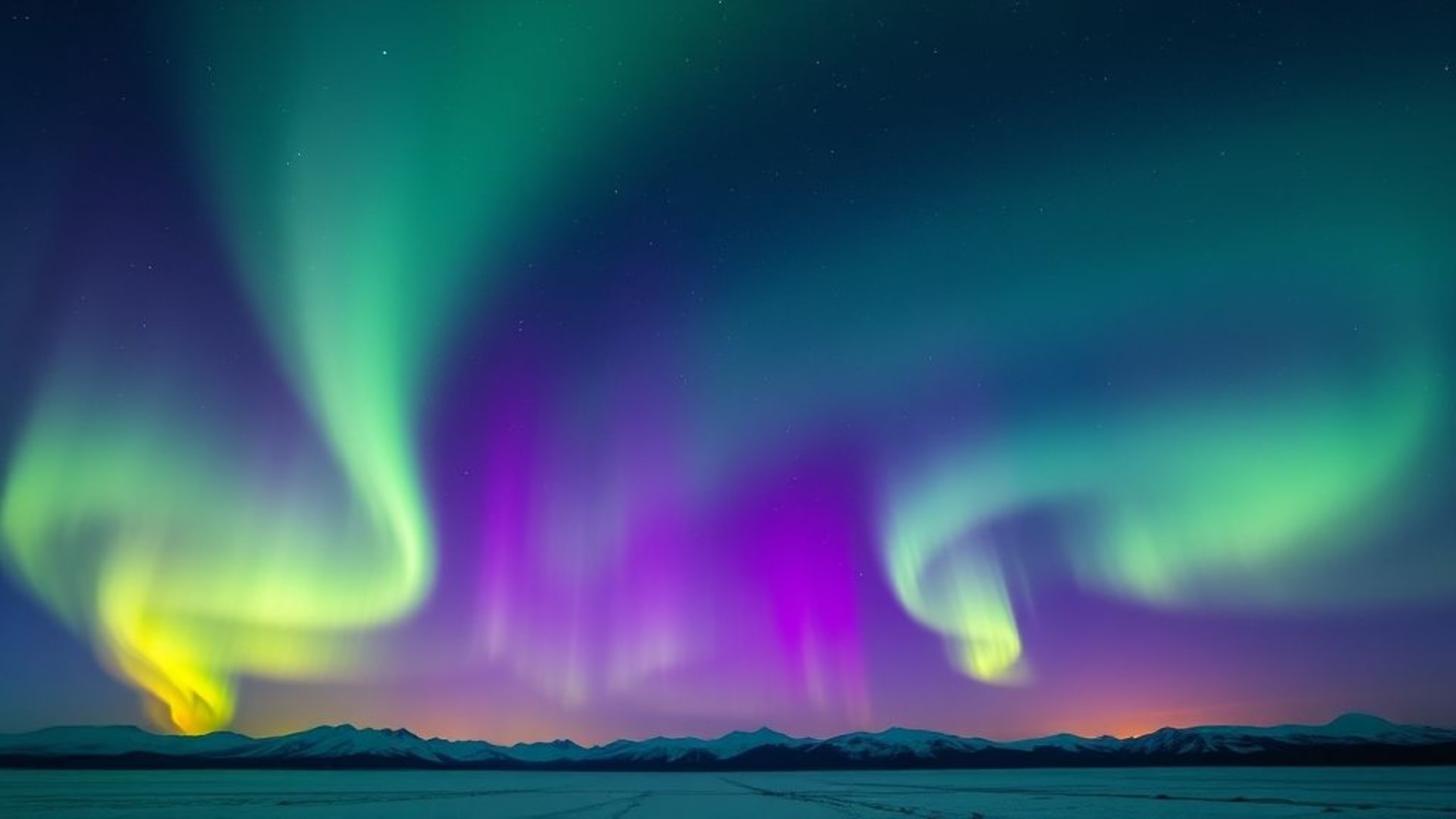 lumières du nord aurore boréale ciel nocturne vert violet scintillant fond ecran