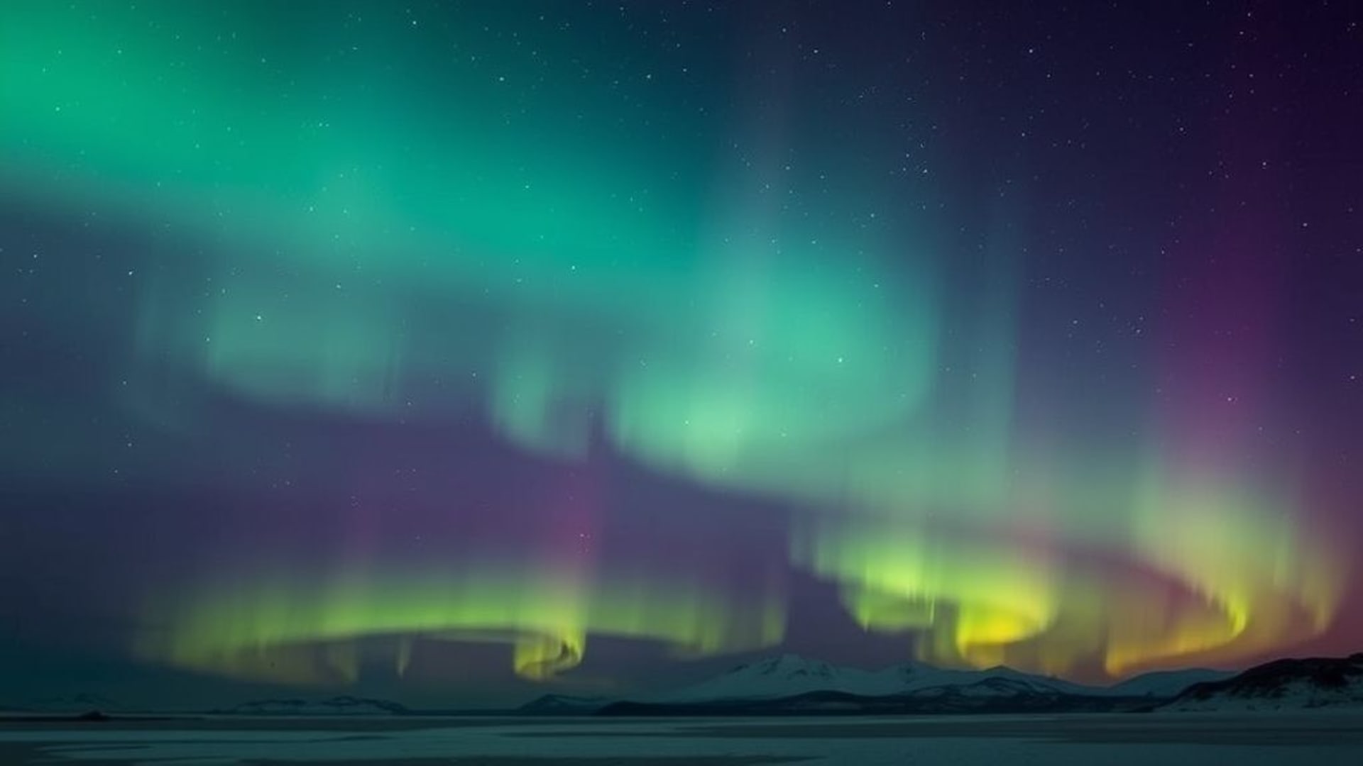 aurore boréale lumières du nord ciel nocturne dégradé verts violets fond ecran onirique magique