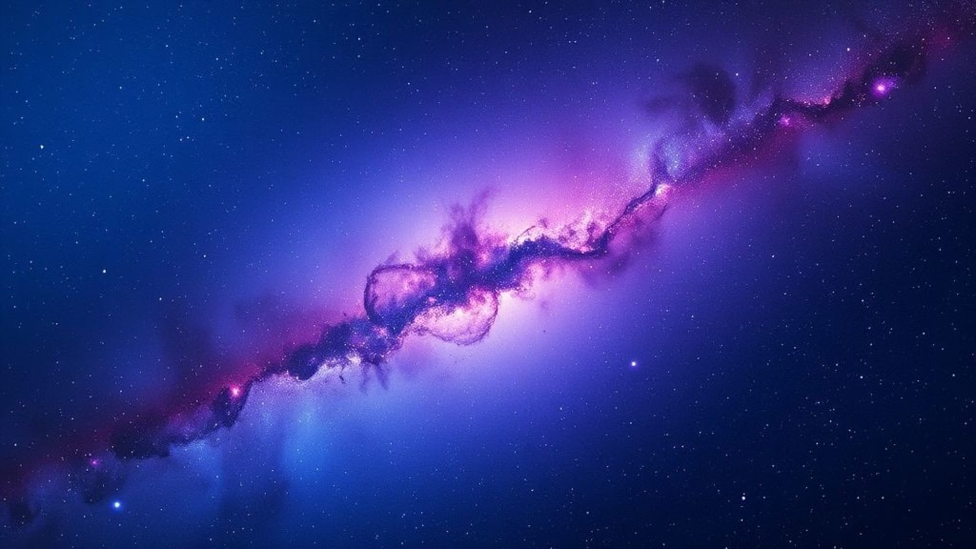 Espace nébuleuse galaxie poussière cosmique étoiles dégradé bleu profond violet fond d'écran art spatial science-fiction