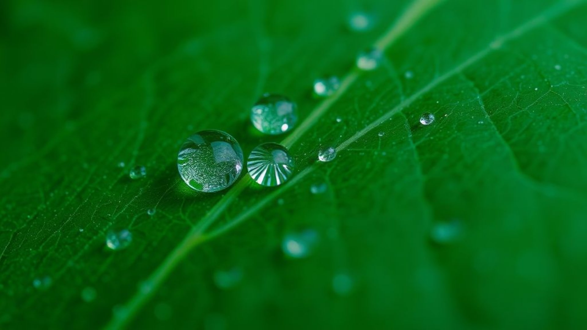 photographie macro nature gros plan veines de feuilles gouttes de rosée textures abstraites fond ecran