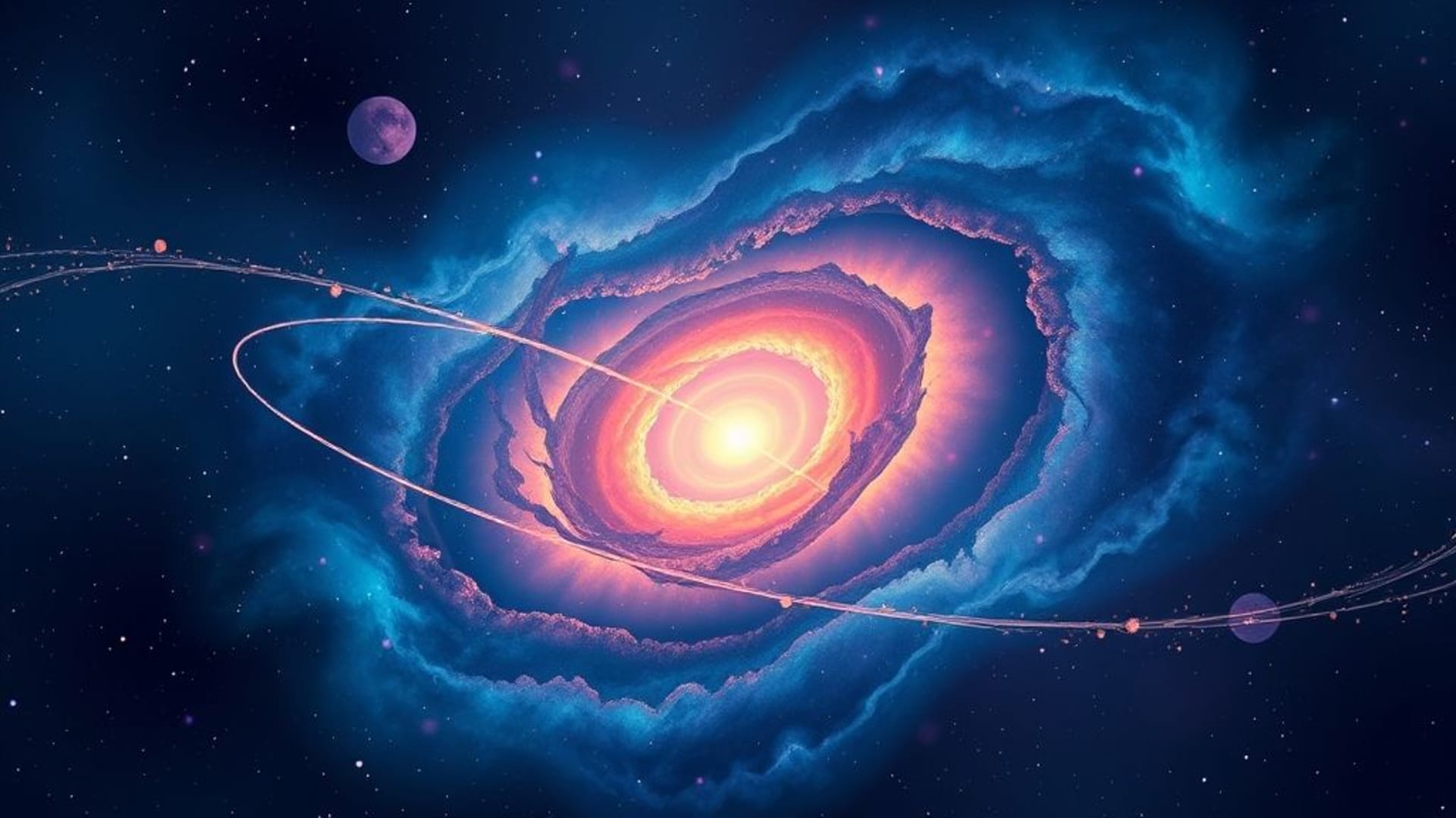 opéra spatial nébuleuse galaxie tourbillon art vectoriel fond d'écran cosmique couleurs dramatiques