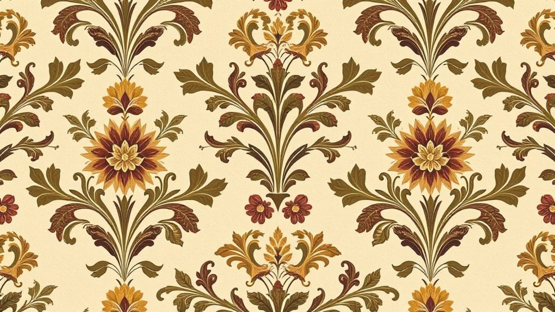 fond ecran floral vintage classique damas motif botanique couleurs atténuées rétro